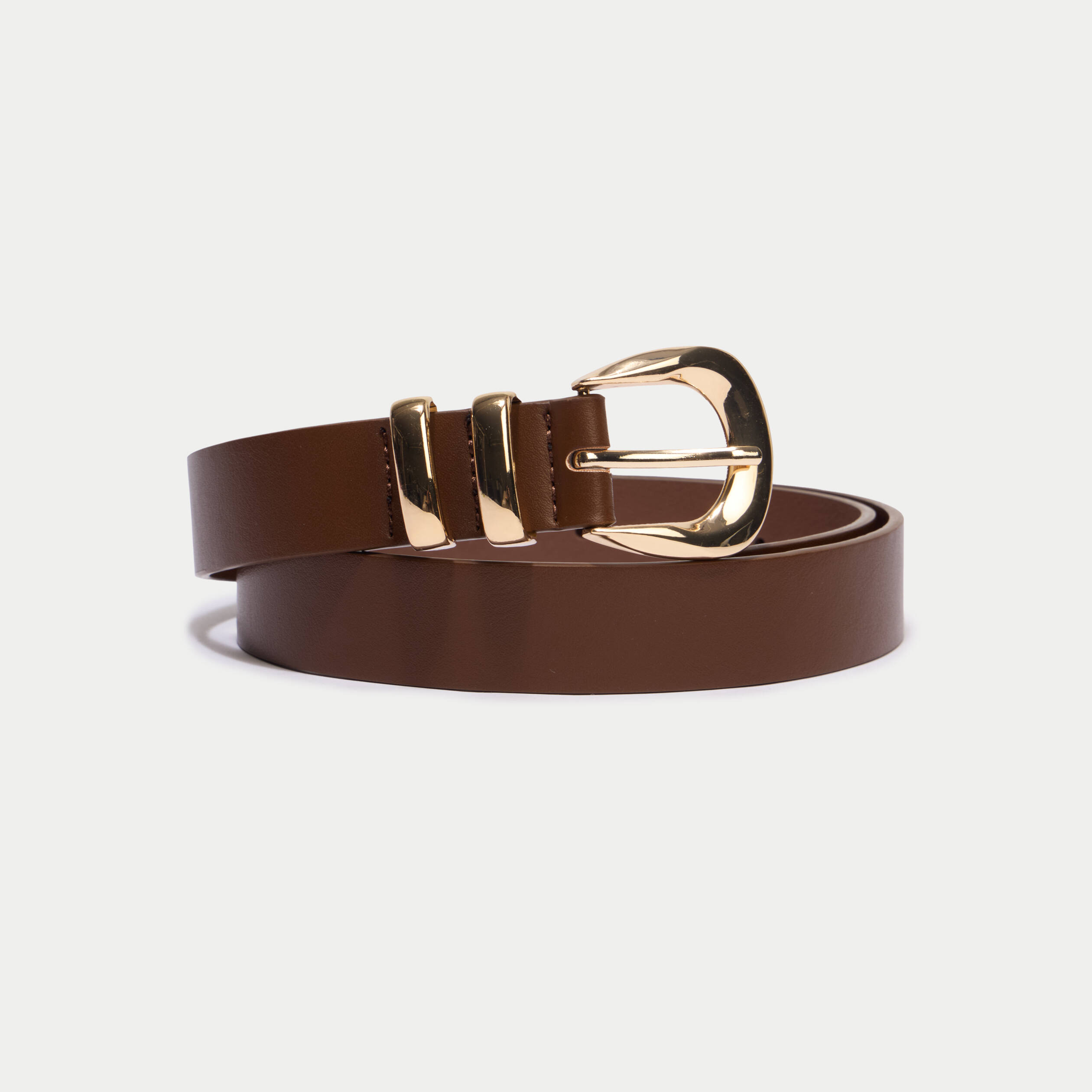 Ceinture fine marron fonc&eacute; femme