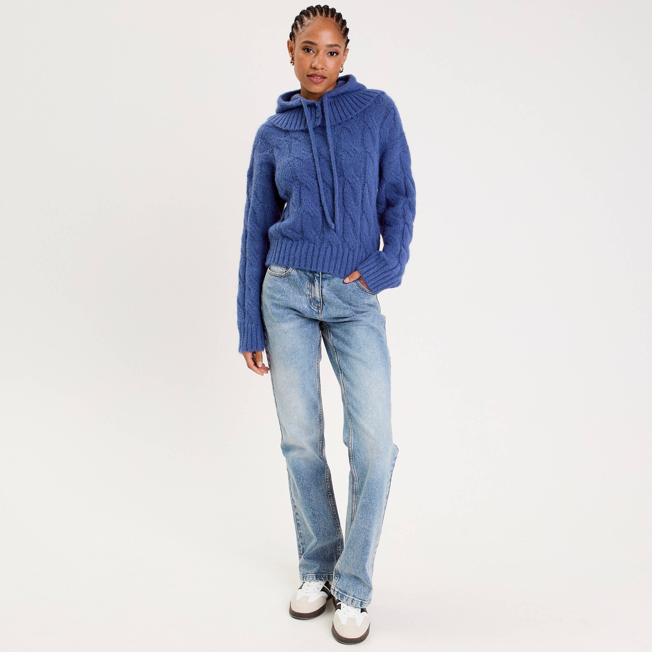 Pull 2-en-1 &agrave; capuche amovible violet femme