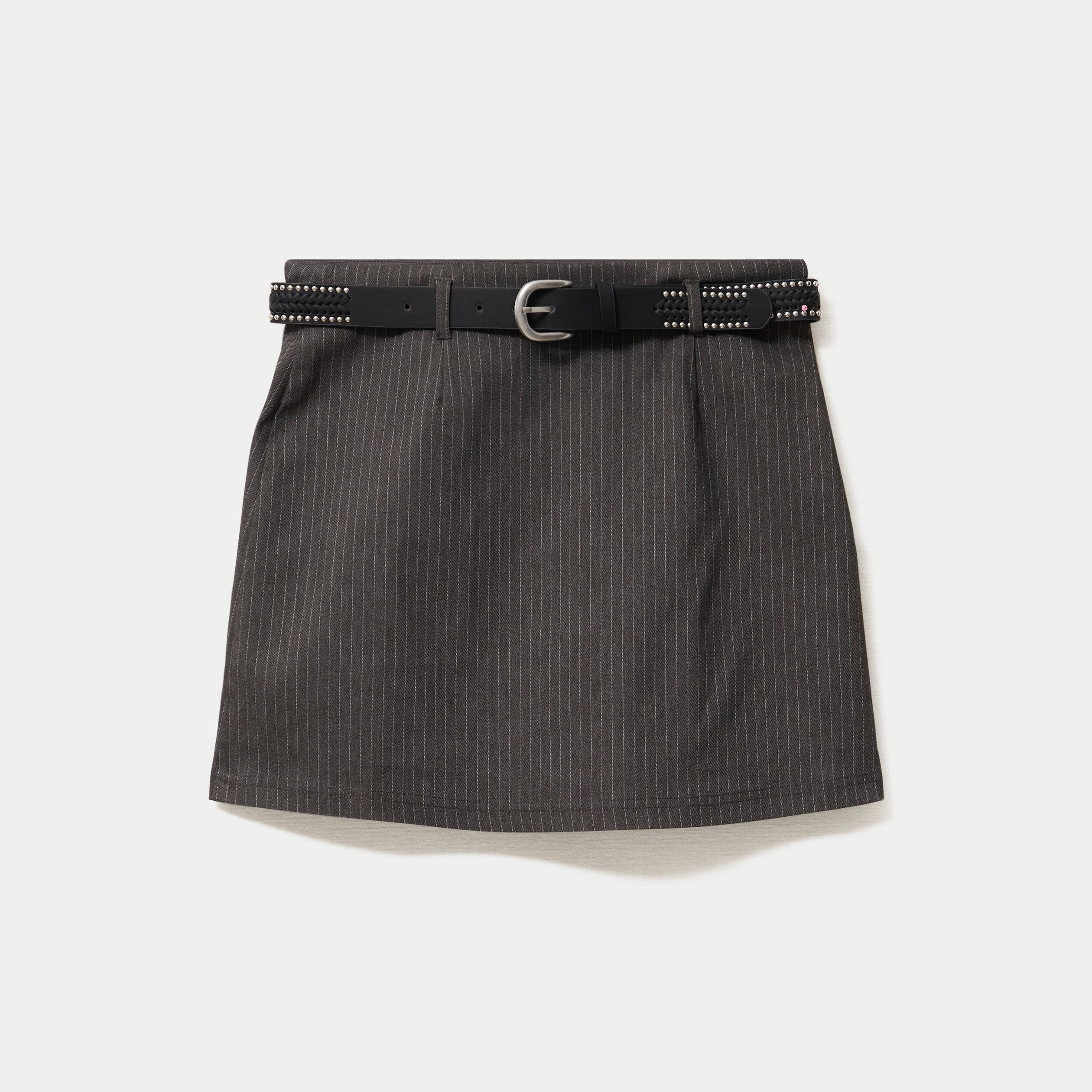 Jupe avec ceinture amovible gris femme