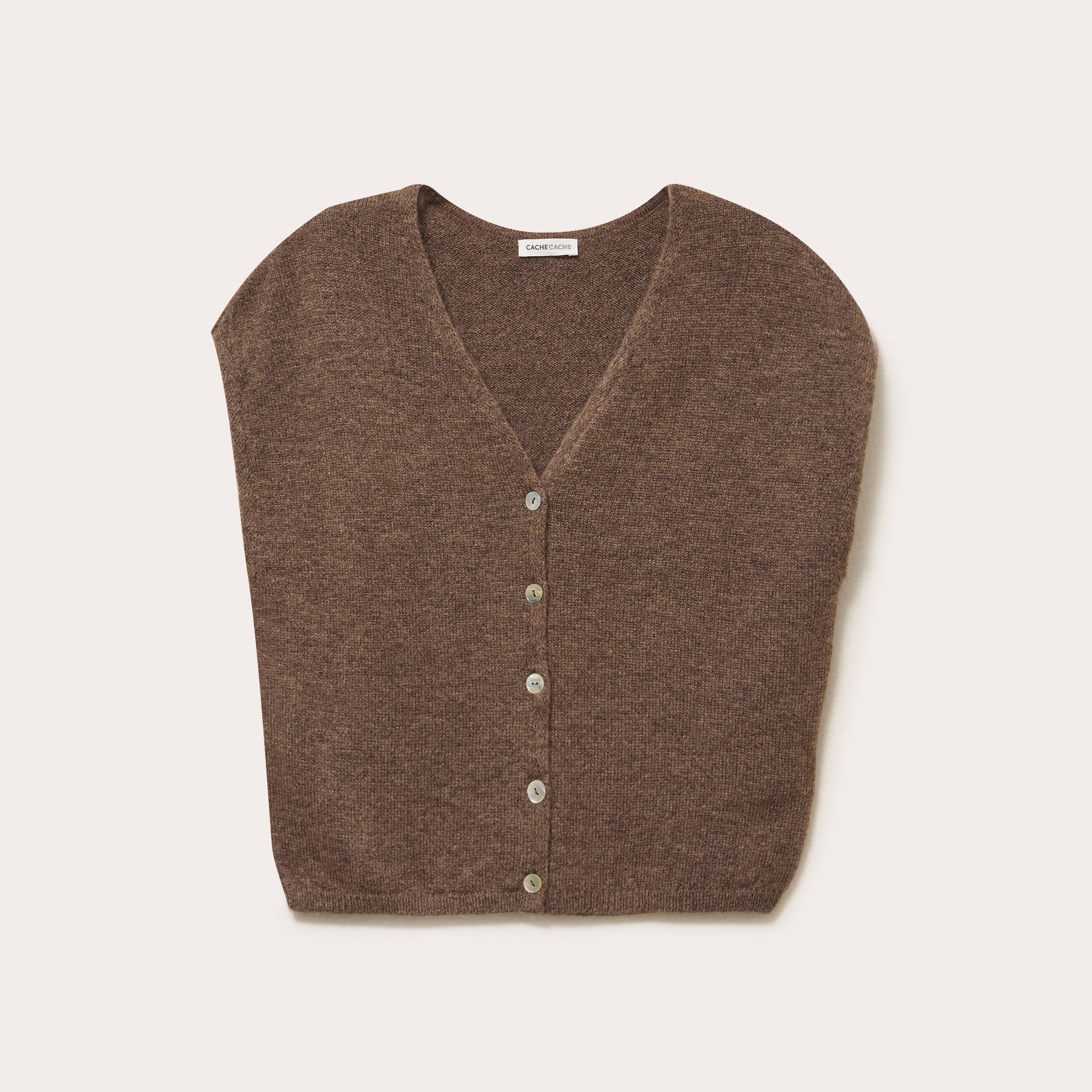 Gilet sans manches marron clair femme