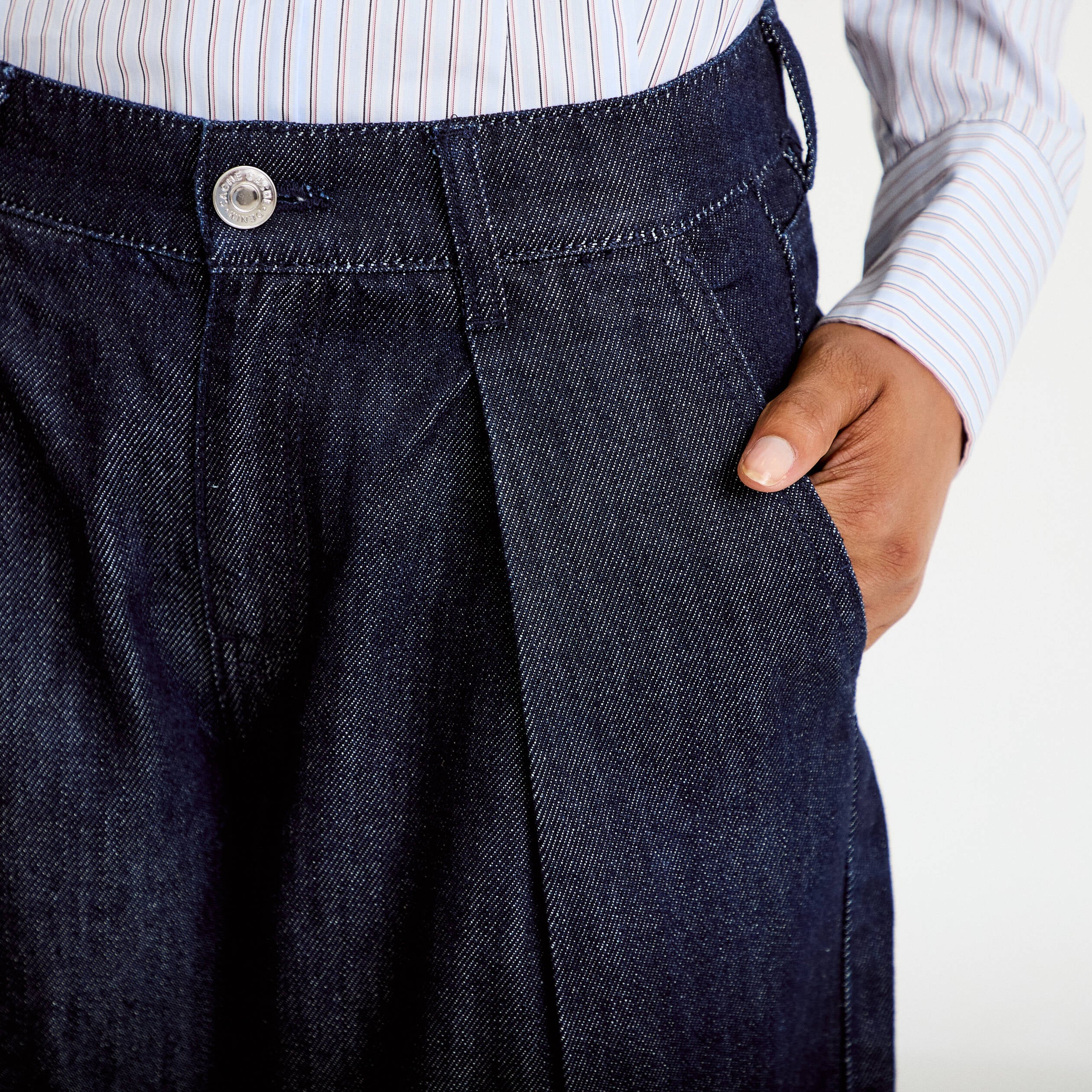 Jean wide leg taille haute denim brut femme
