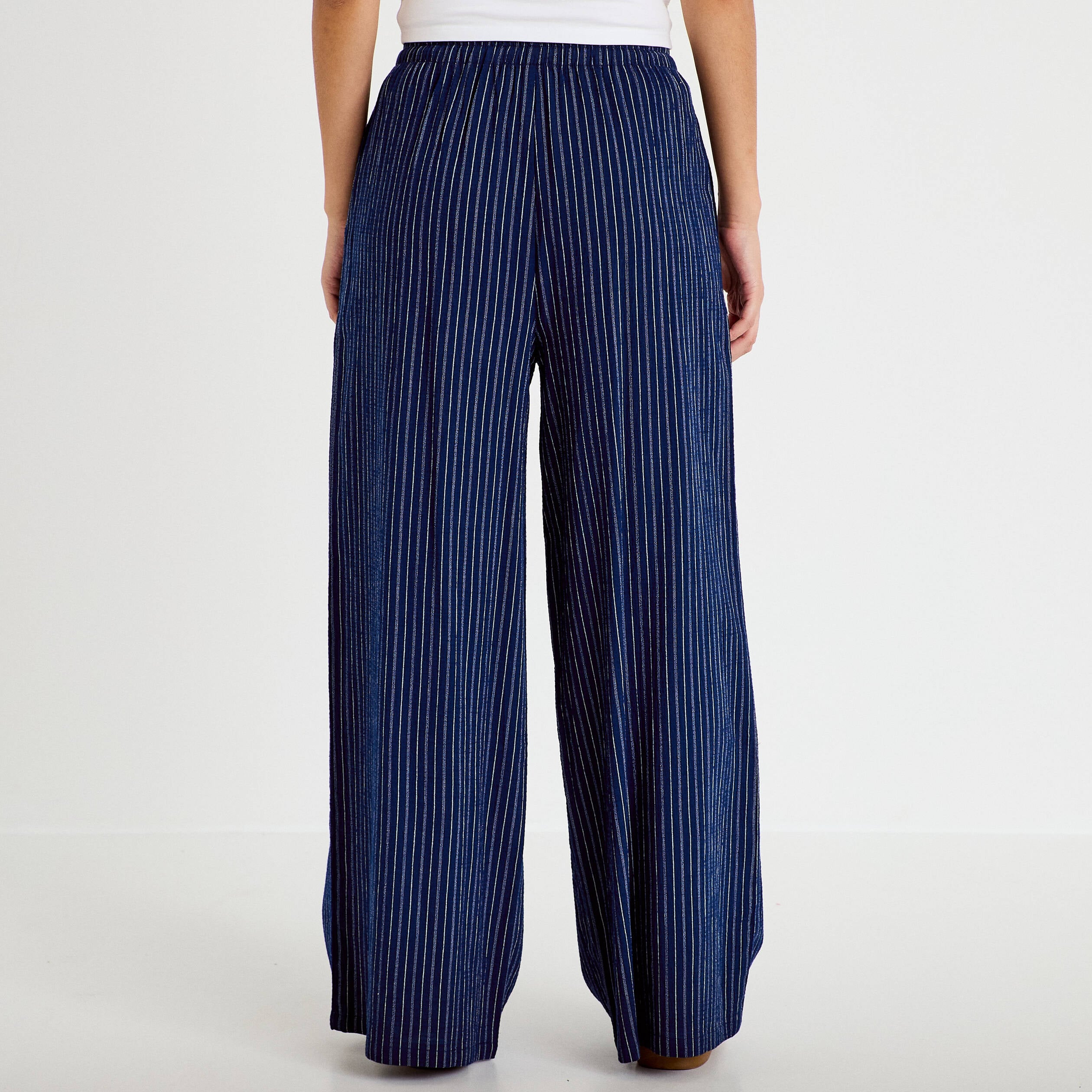 Pantalon bootcut taille standard bleu femme