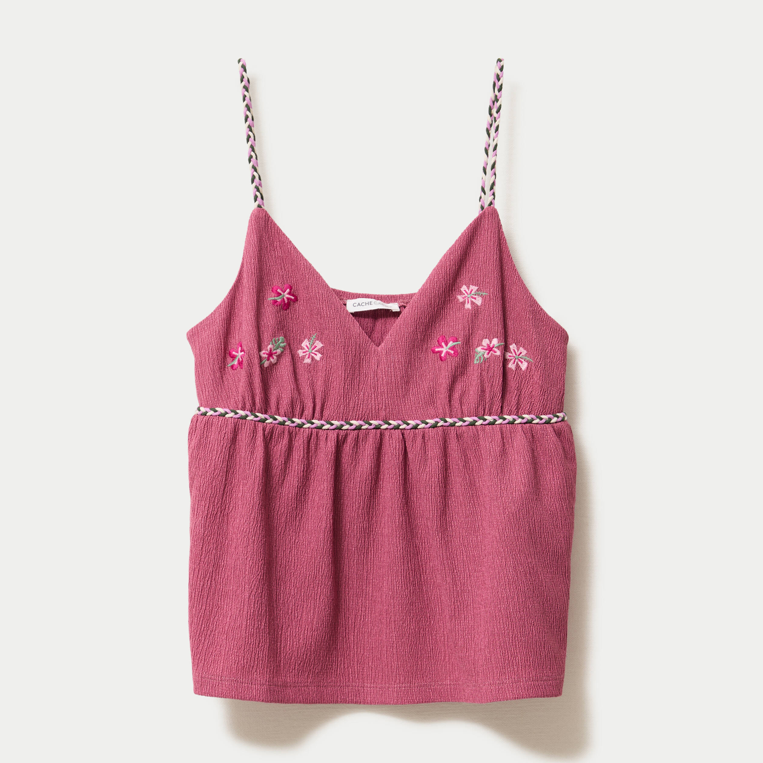 D&eacute;bardeur ajust&eacute; d&eacute;tail broderie prune femme