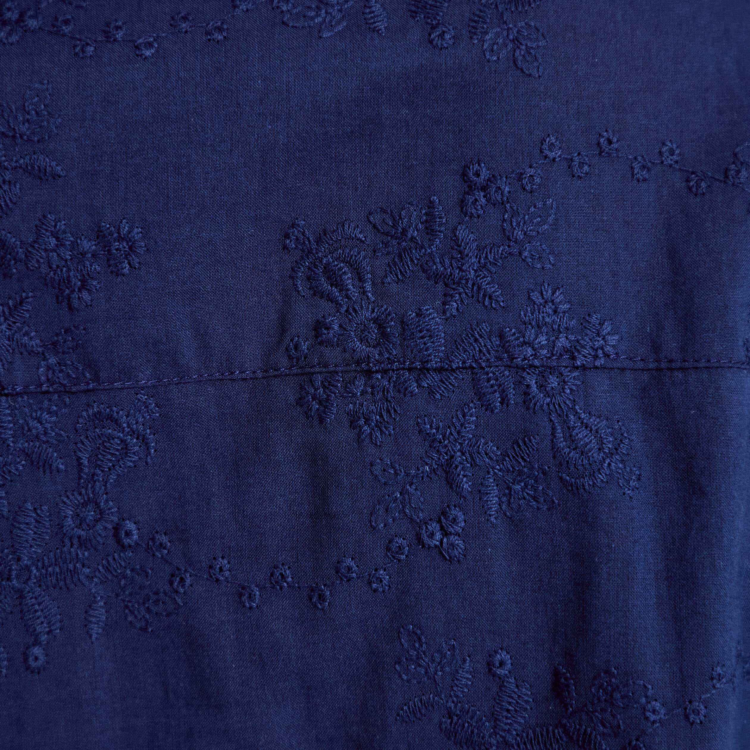 Blouse ample col montant manches longues bleu marine femme