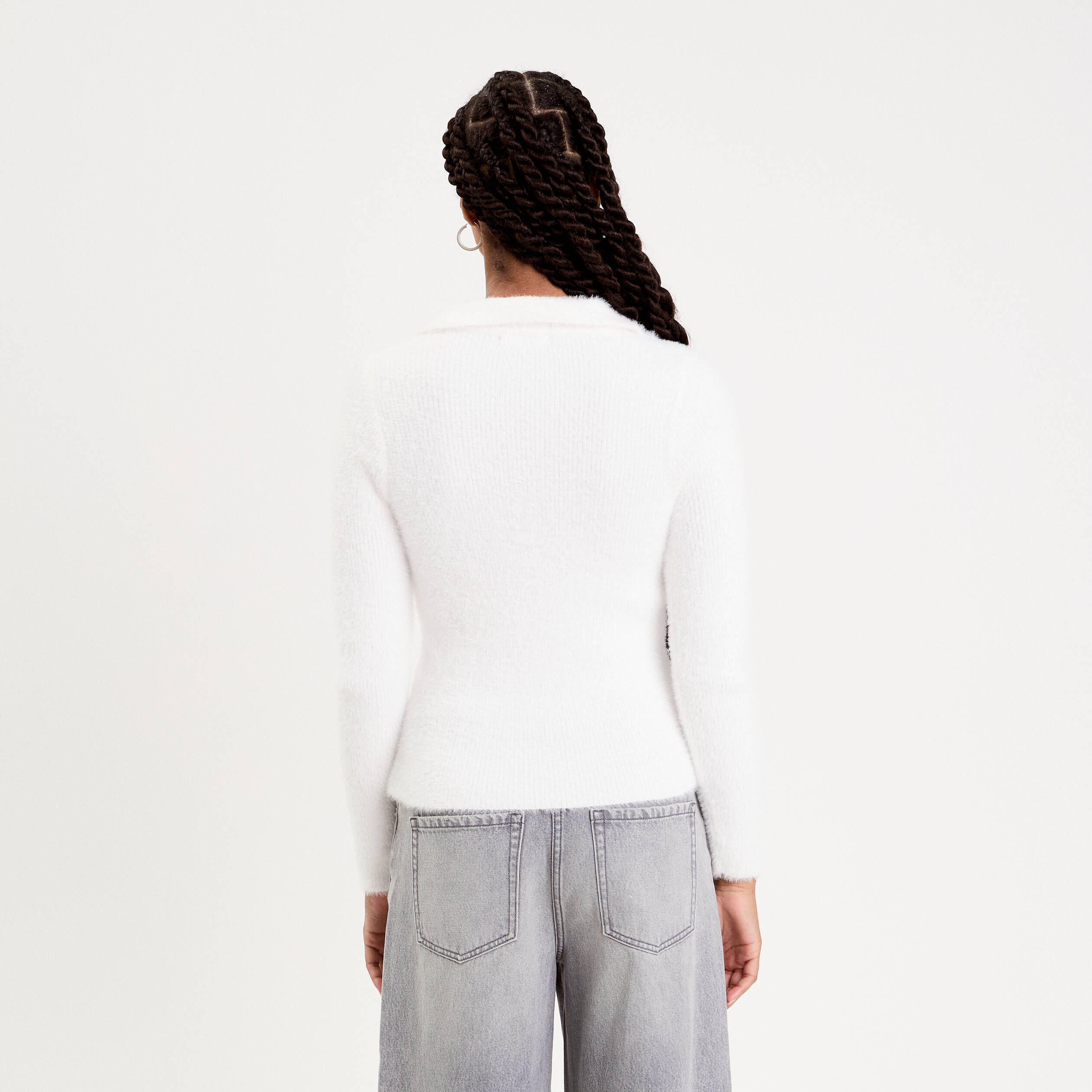 Gilet coupe ajust&eacute;e ecru femme