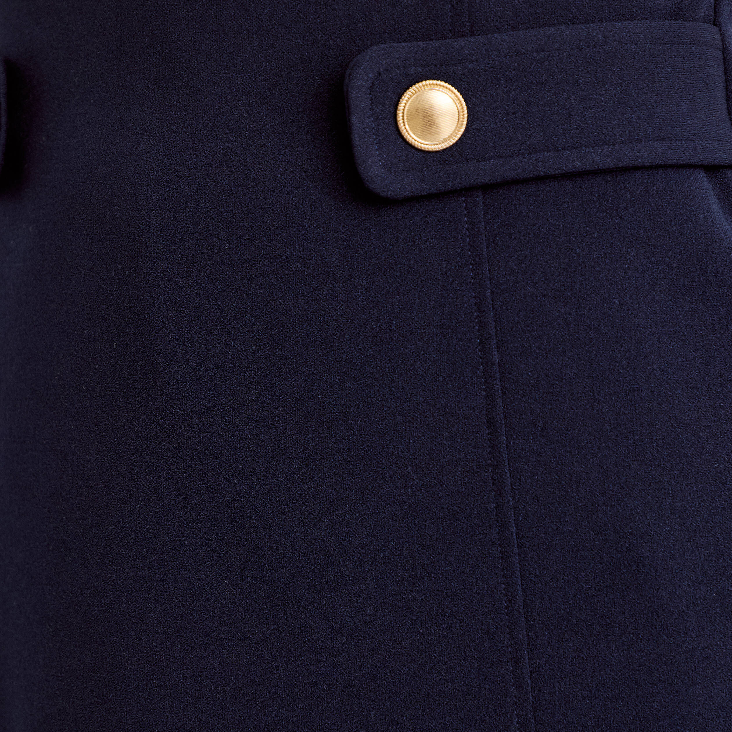 Jupe-short en maille avec boutons bleu marine femme