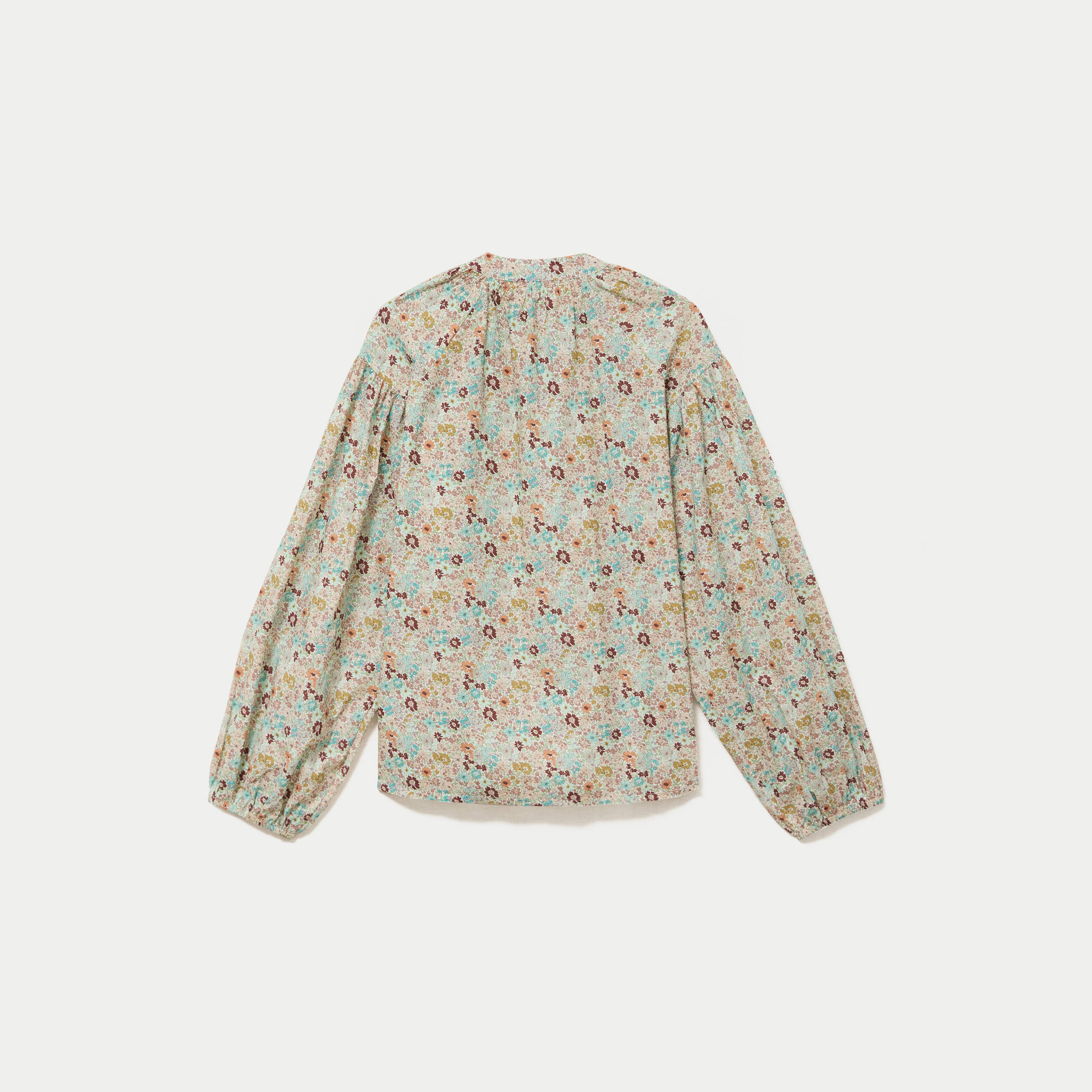Blouse droite manches longues blanc femme