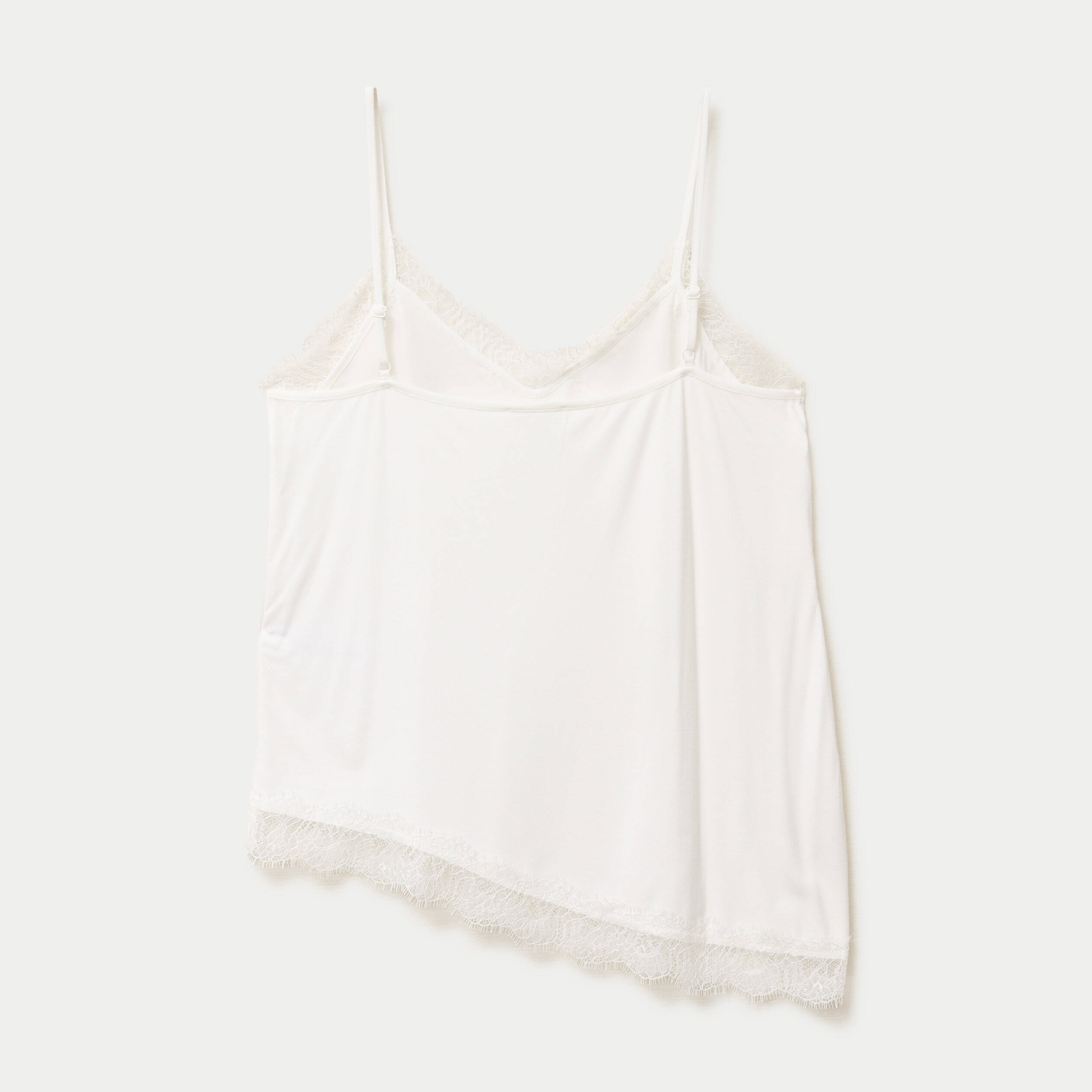 D&eacute;bardeur ajust&eacute; d&eacute;collet&eacute; dentelle blanc femme