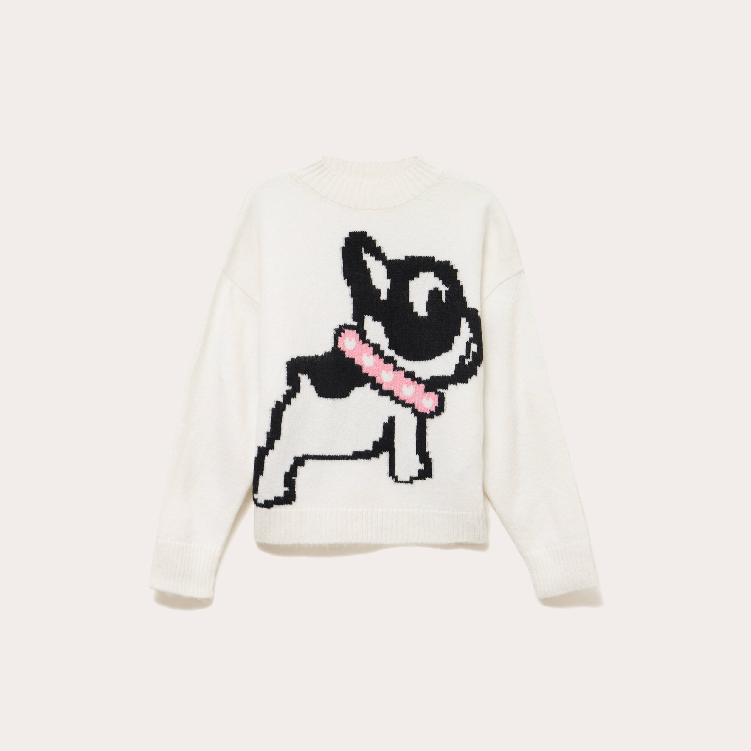 Pull manches longues ecru femme