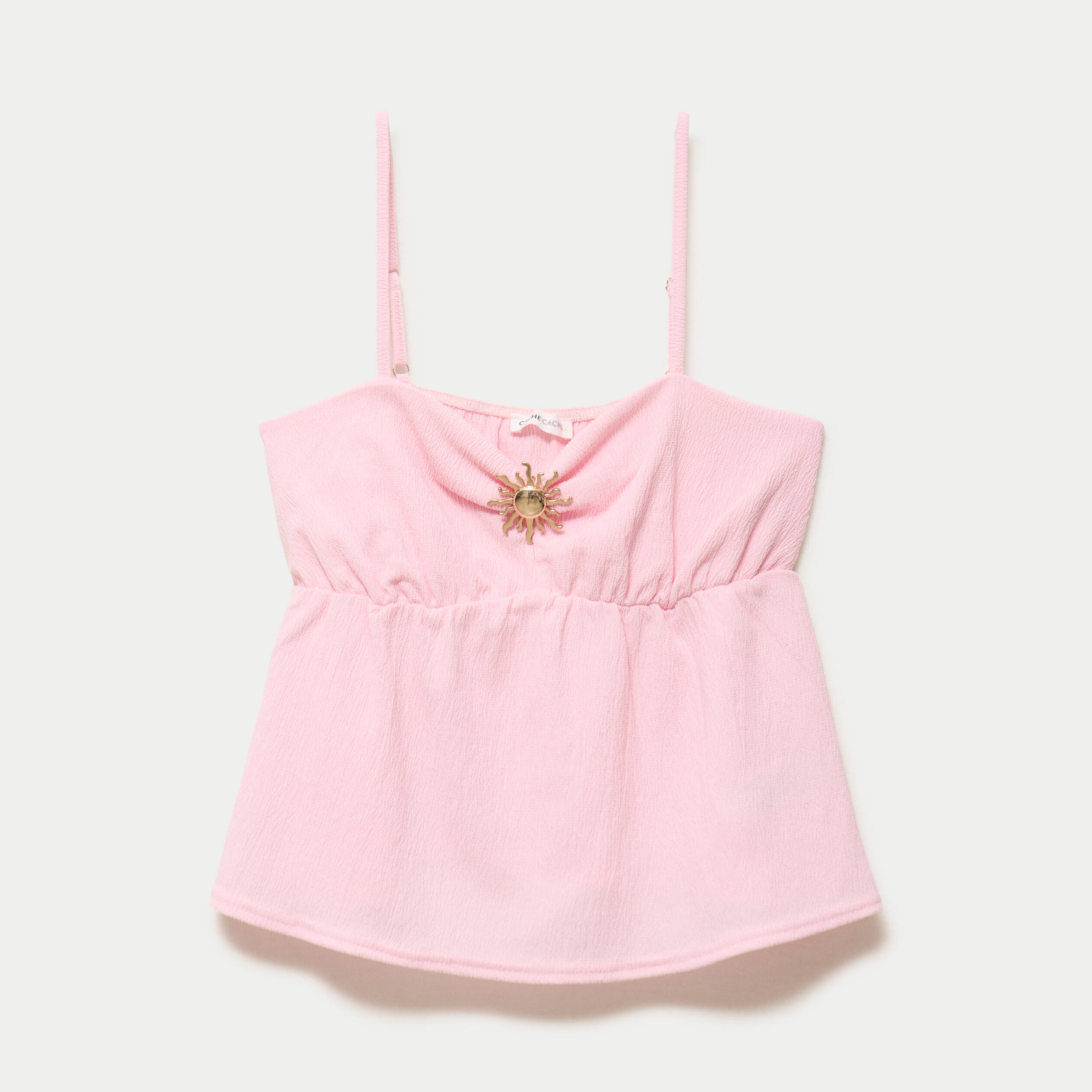 D&eacute;bardeur d&eacute;tail bijou rose clair femme