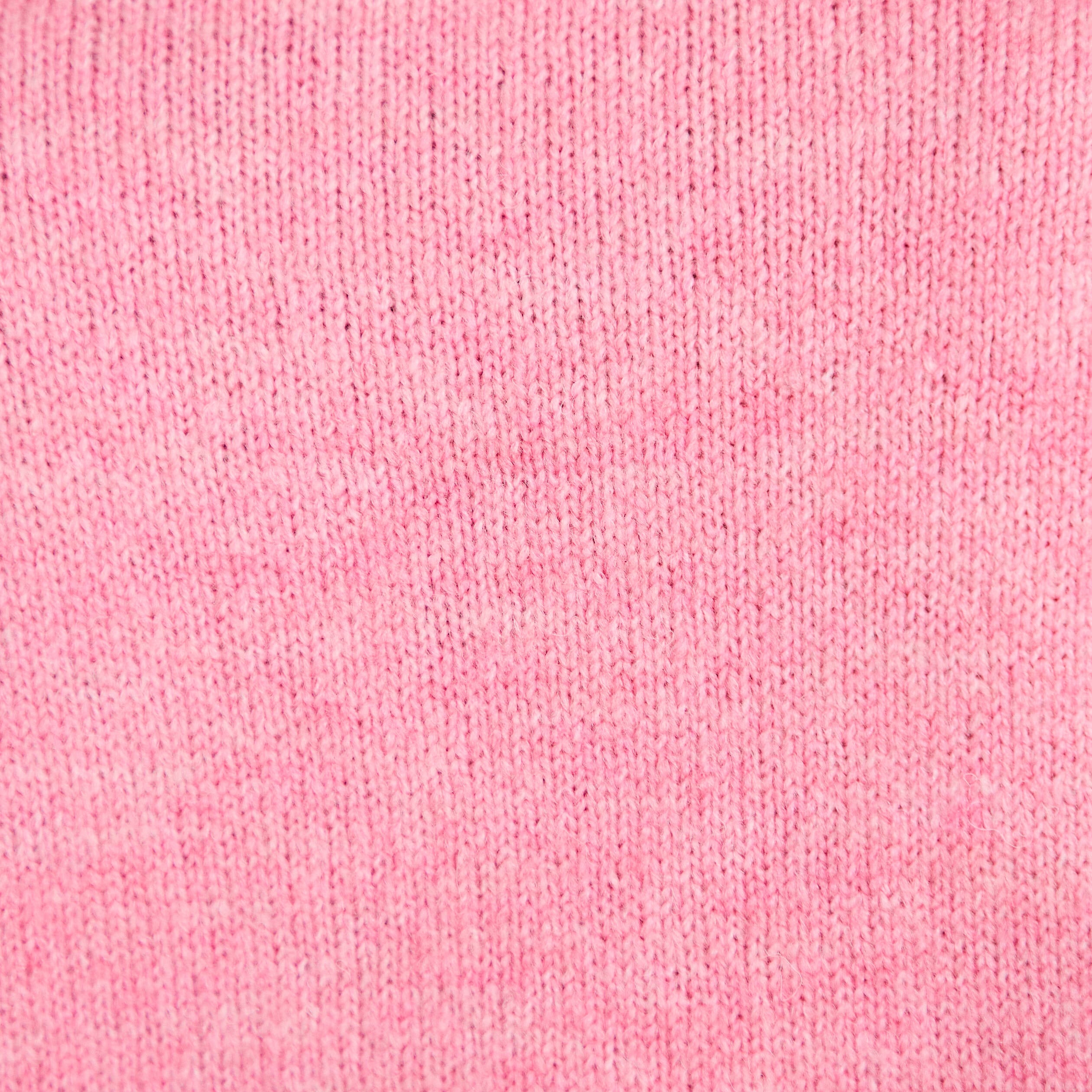 Pull col rond manches courtes rose clair femme