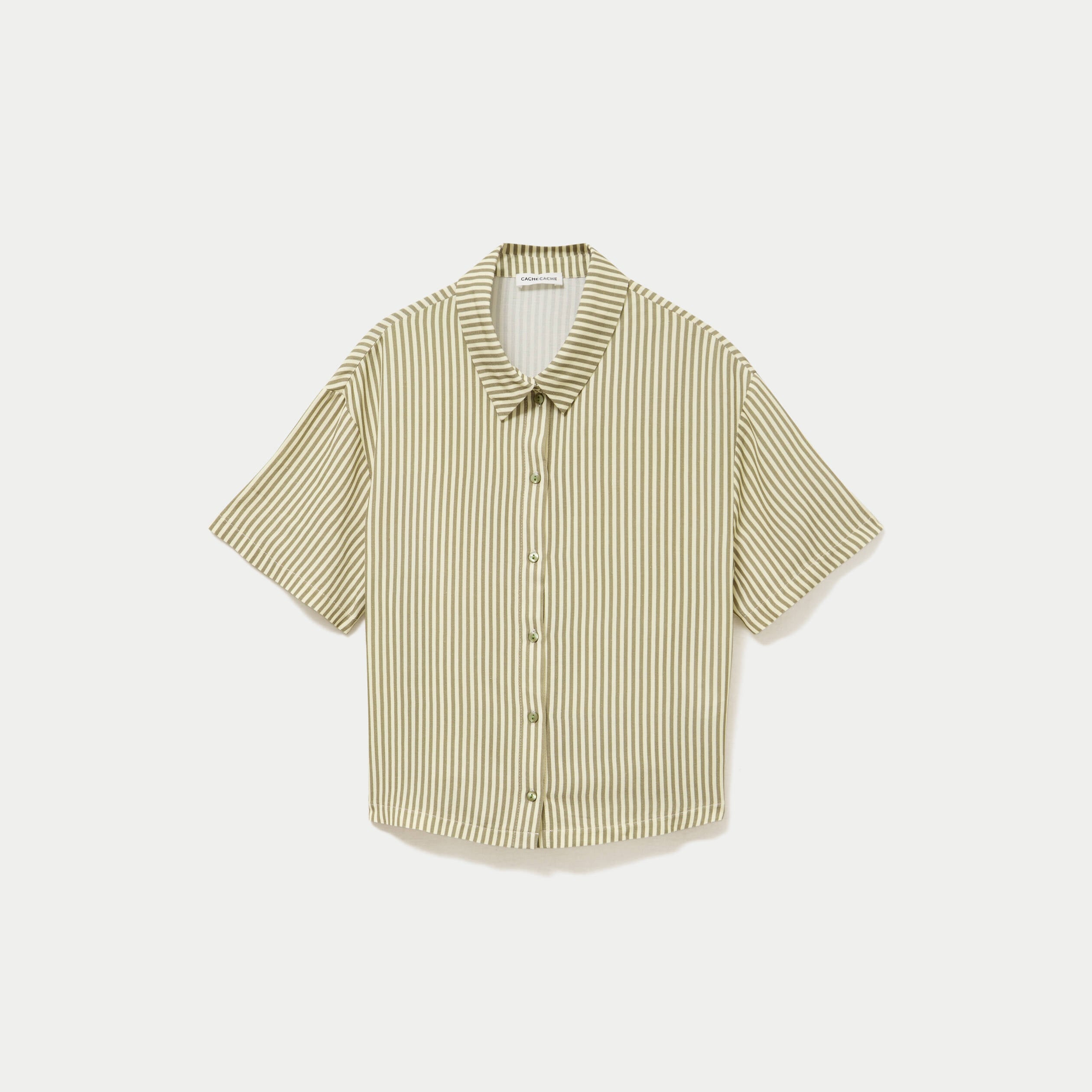 Chemise manches courtes jaune femme