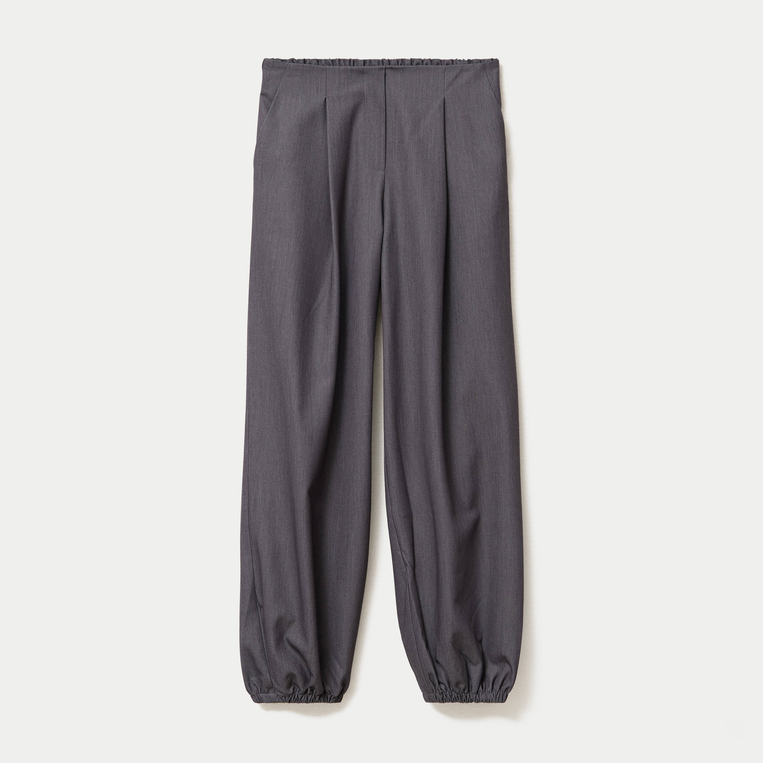 Pantalon bouffant city taille basse gris fonc&eacute; femme
