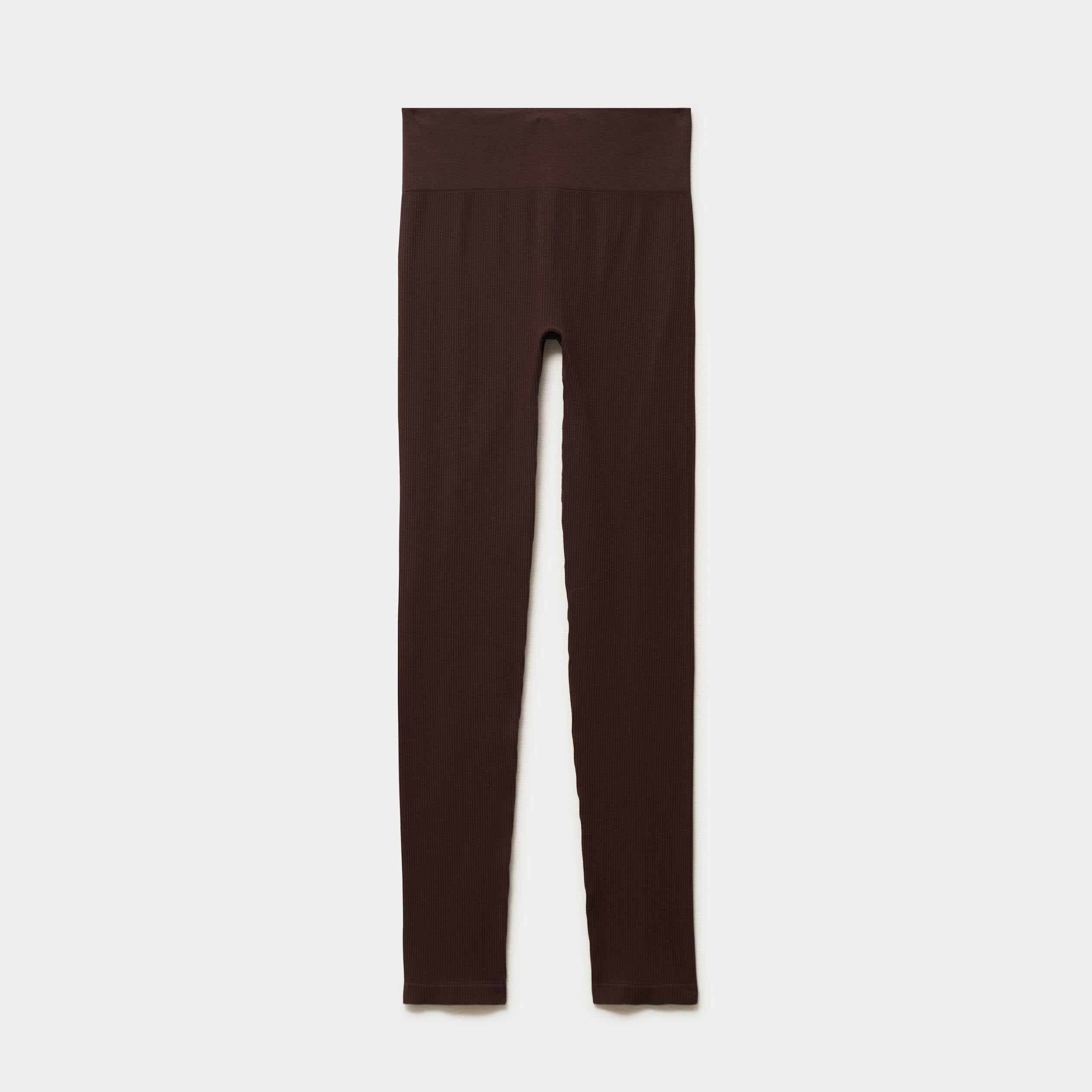 Leggings taille haute sans couture marron fonc&eacute; femme