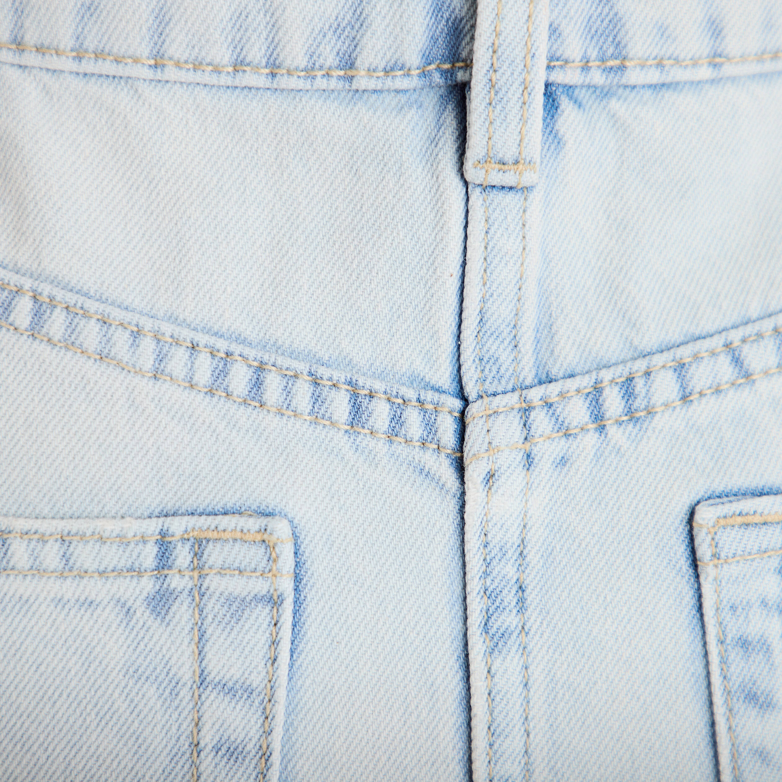 Jupe droite midi en jean 5 poches denim bleach femme