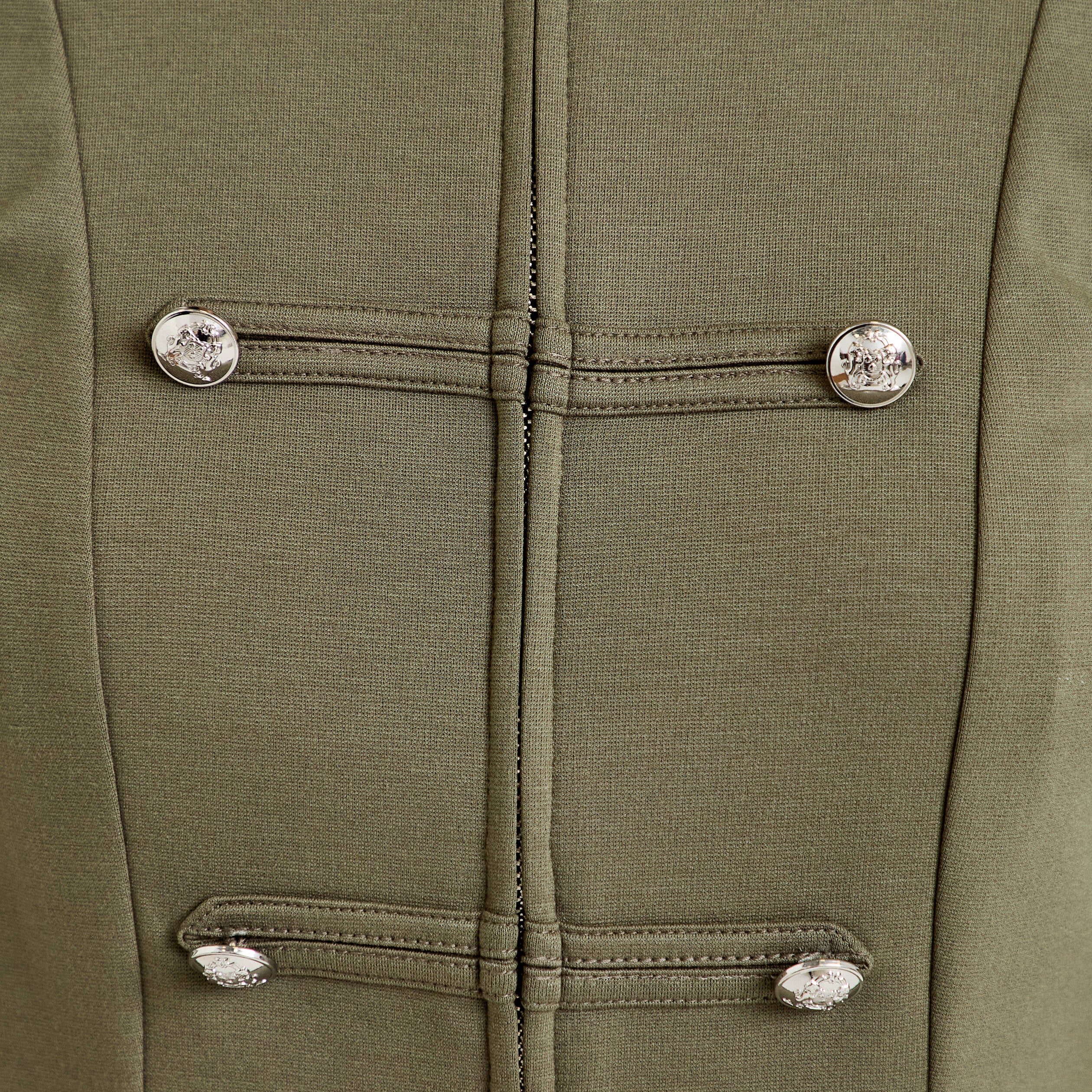 Veste ajust&eacute;e manches longues vert kaki femme