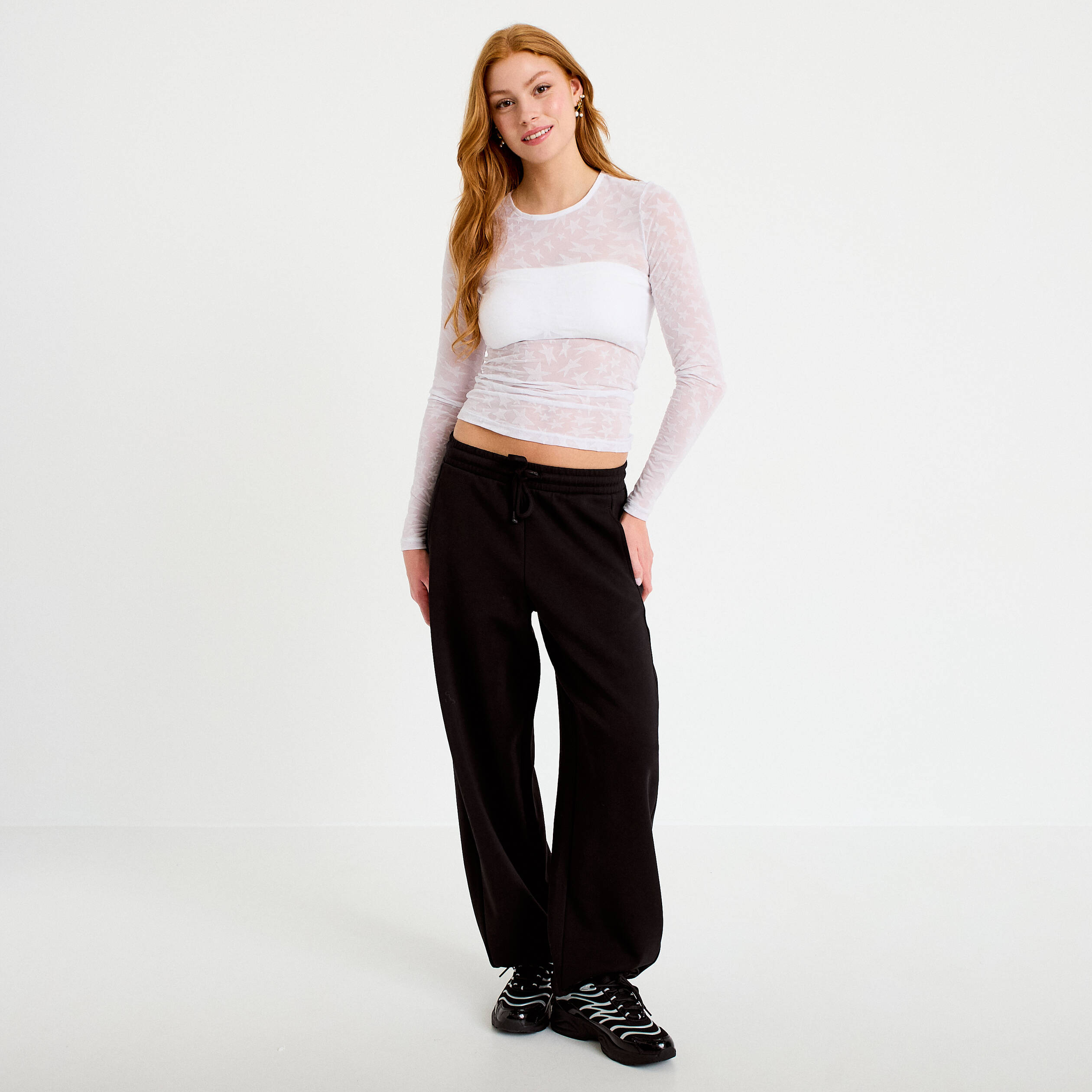 Jogging coupe jegging taille standard noir femme