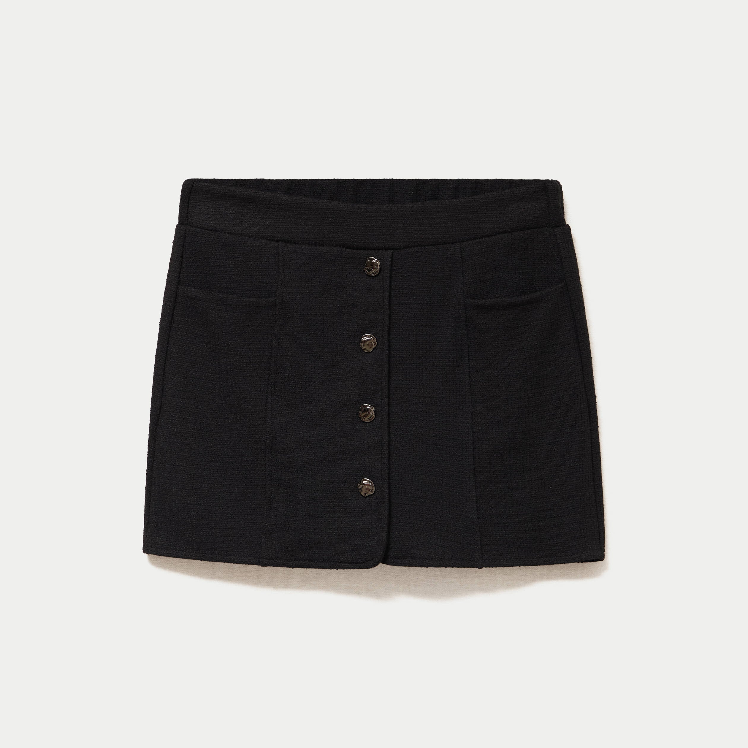 Jupe-short courte en maille noir femme