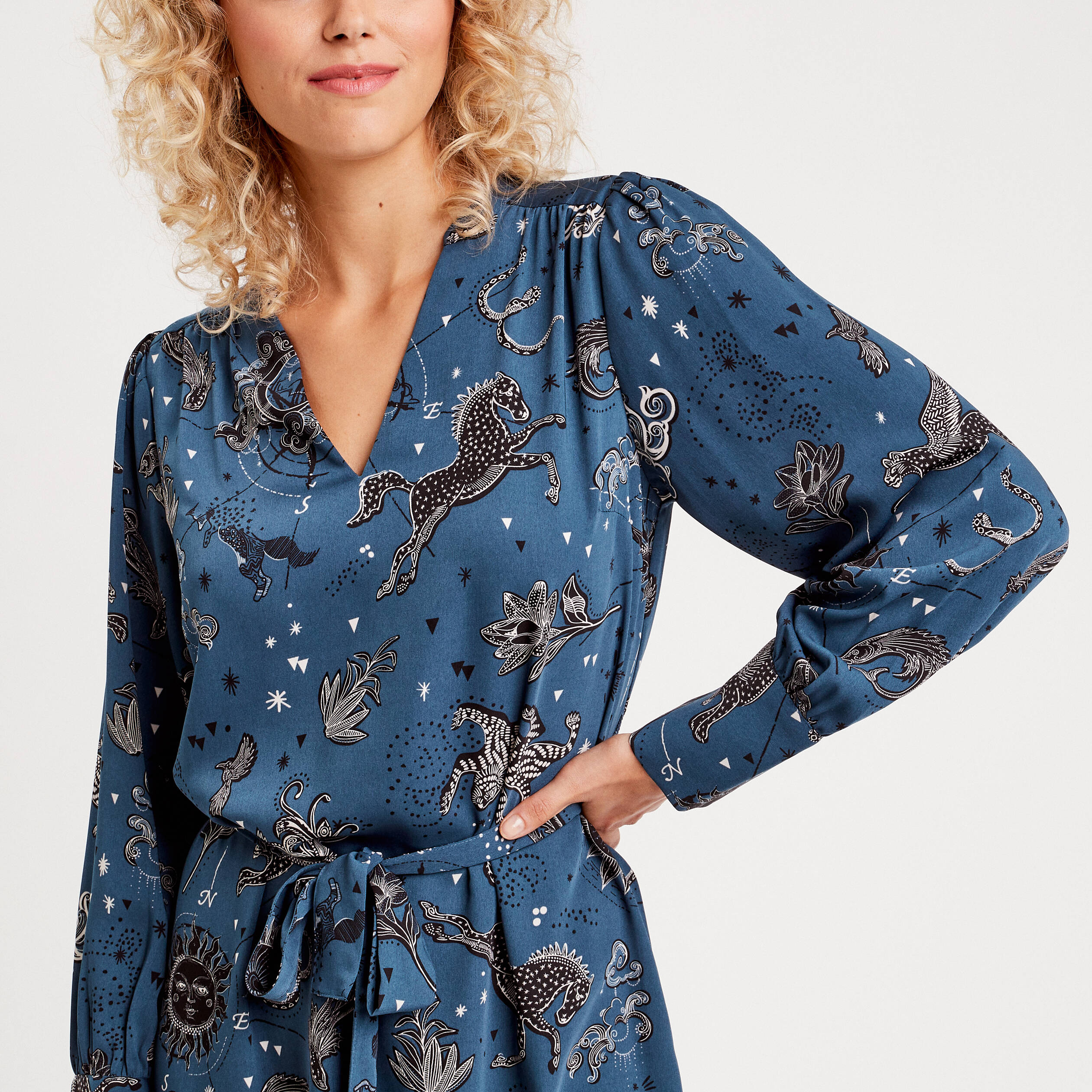 Robe Ceinturée Avec Nœud Bleu Turquoise Whistles By ASOS - Taille 6 - 100% Coton - Neuf Avec étiquettes