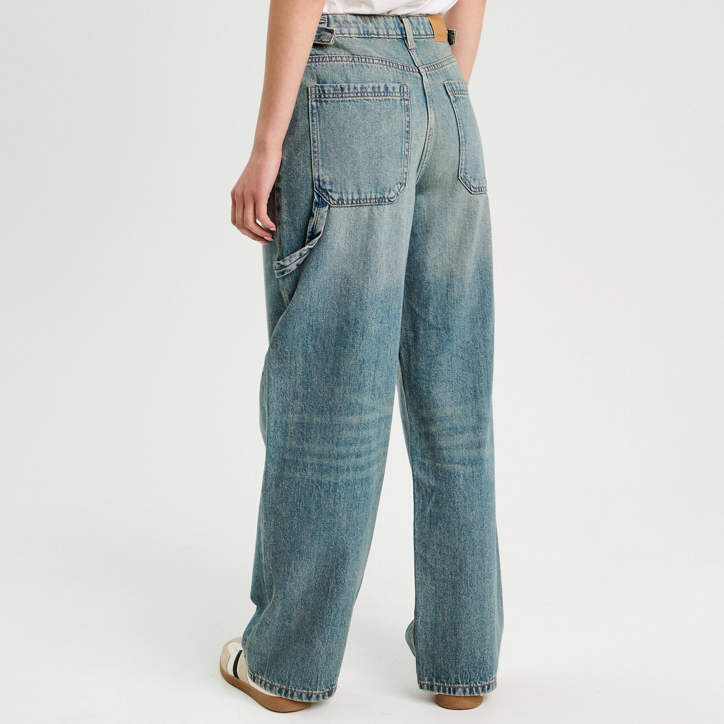 Jeans wide leg carpenter denim dirty femme