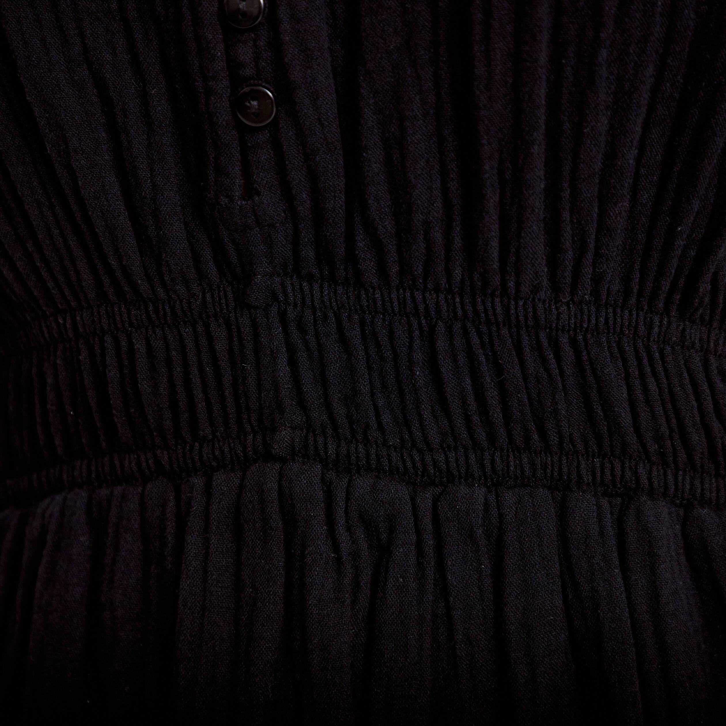 Robe midi pliss&eacute;e col v manches courtes noir femme