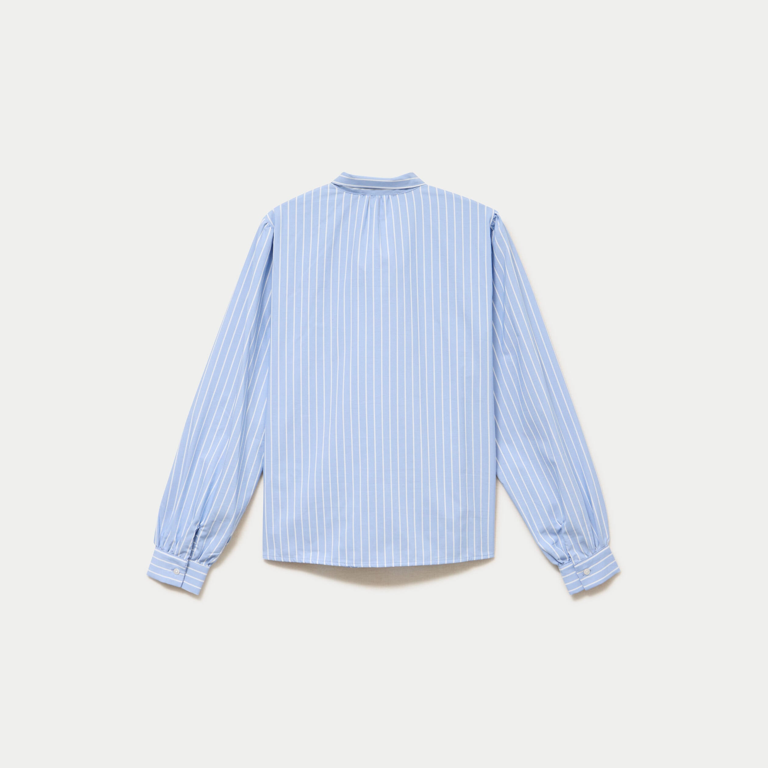 Chemise droite manches longues bleu femme