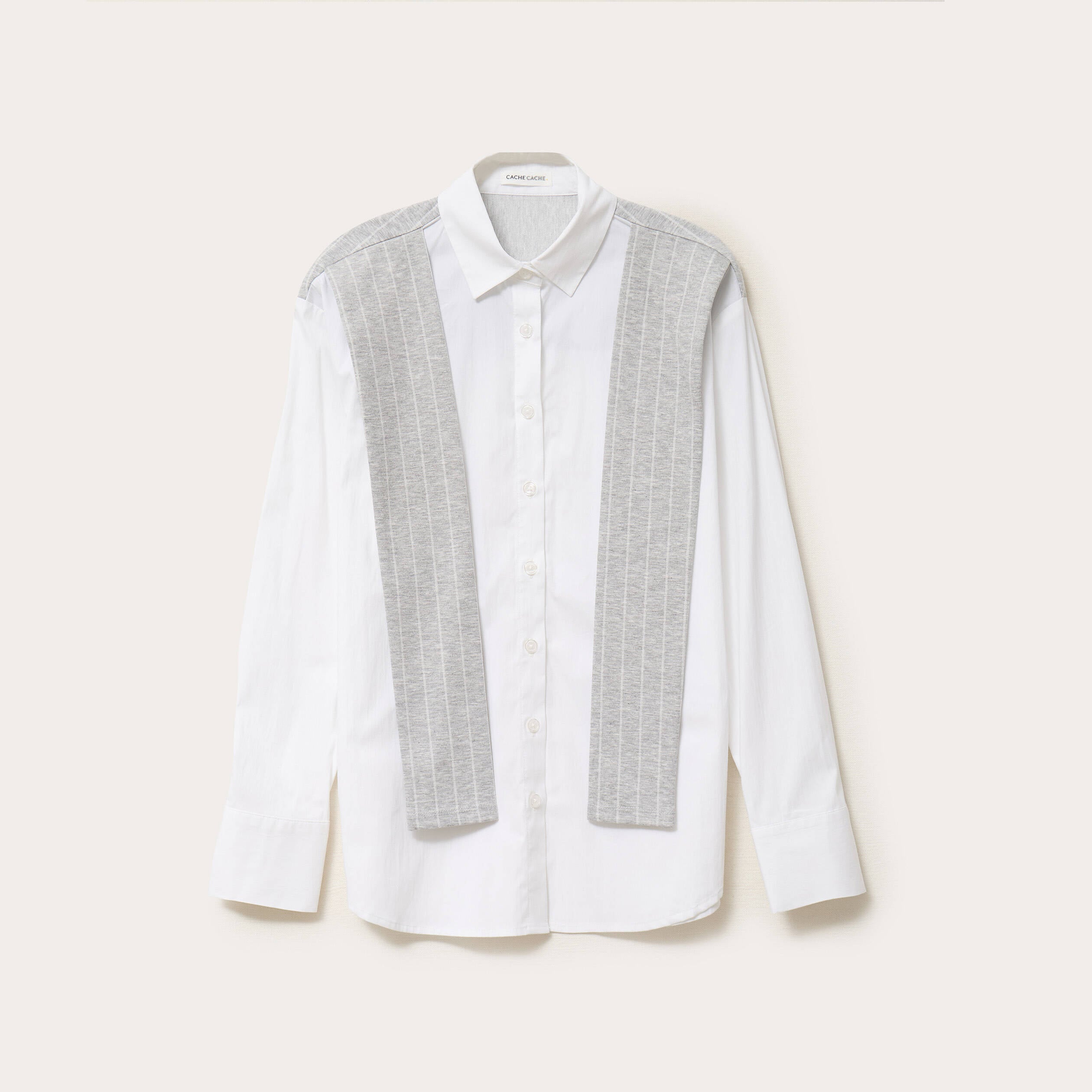 Chemise oversize manches longues blanc femme