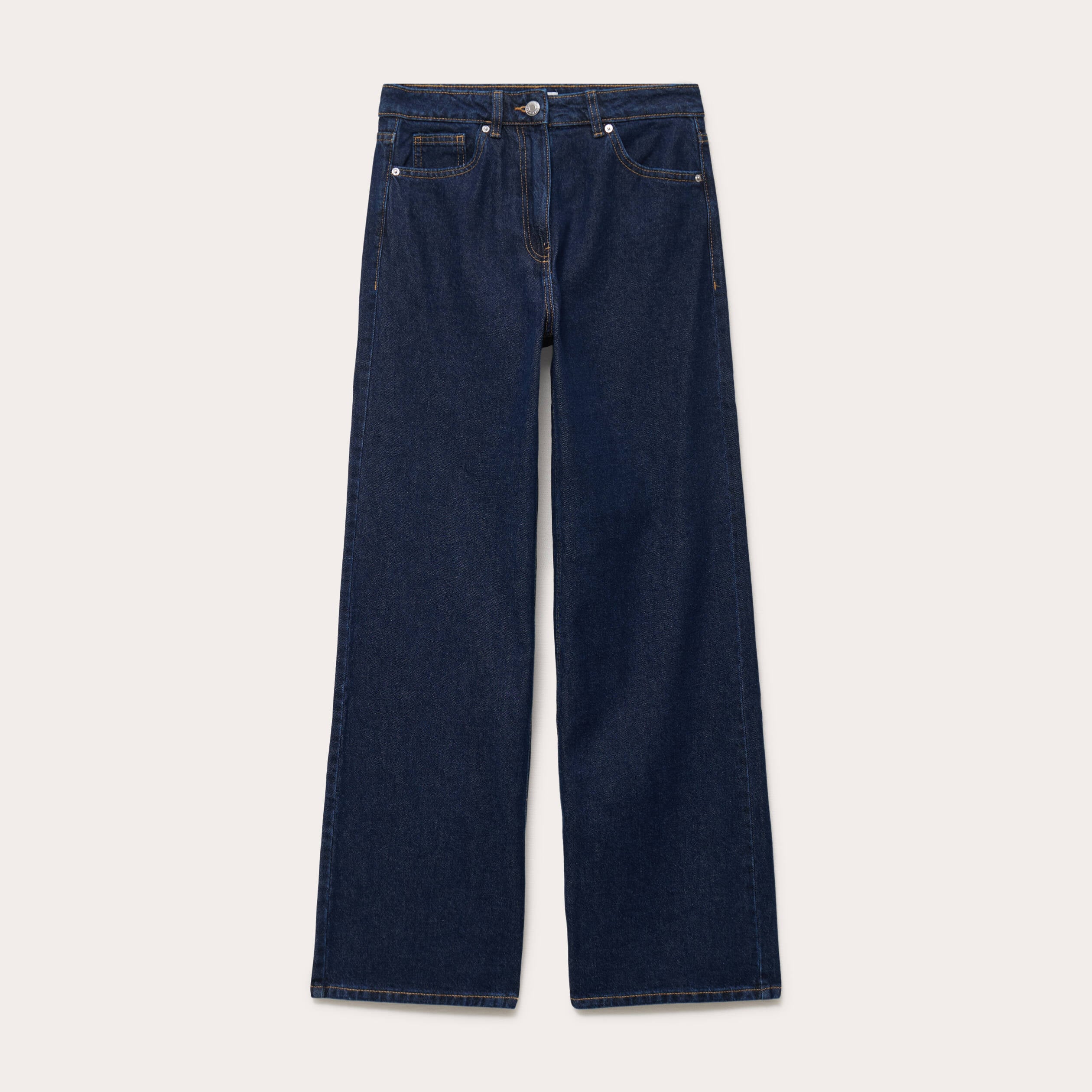 Jean wide leg taille haute Petite denim blue black femme