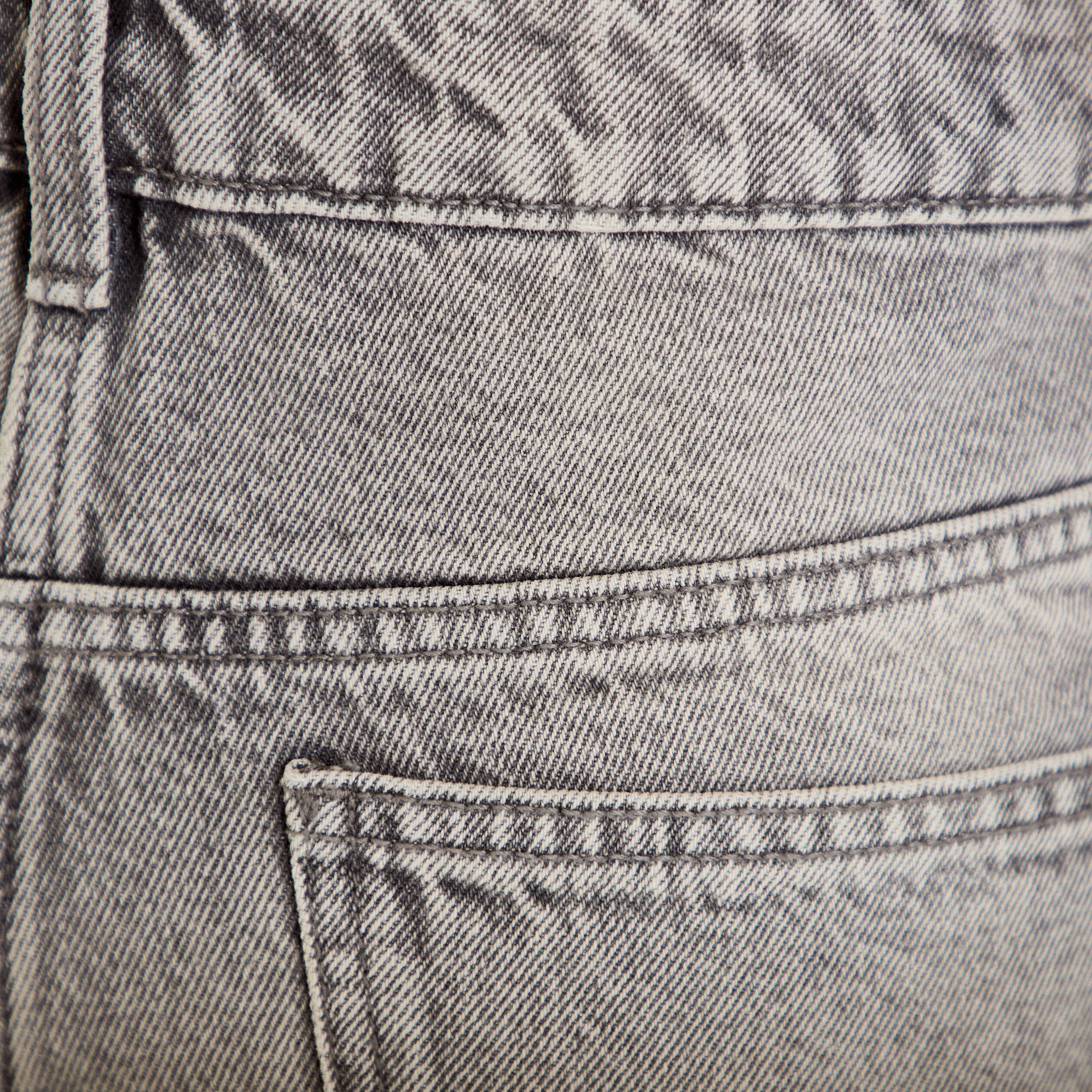 Short mom taille haute en jean denim gris femme