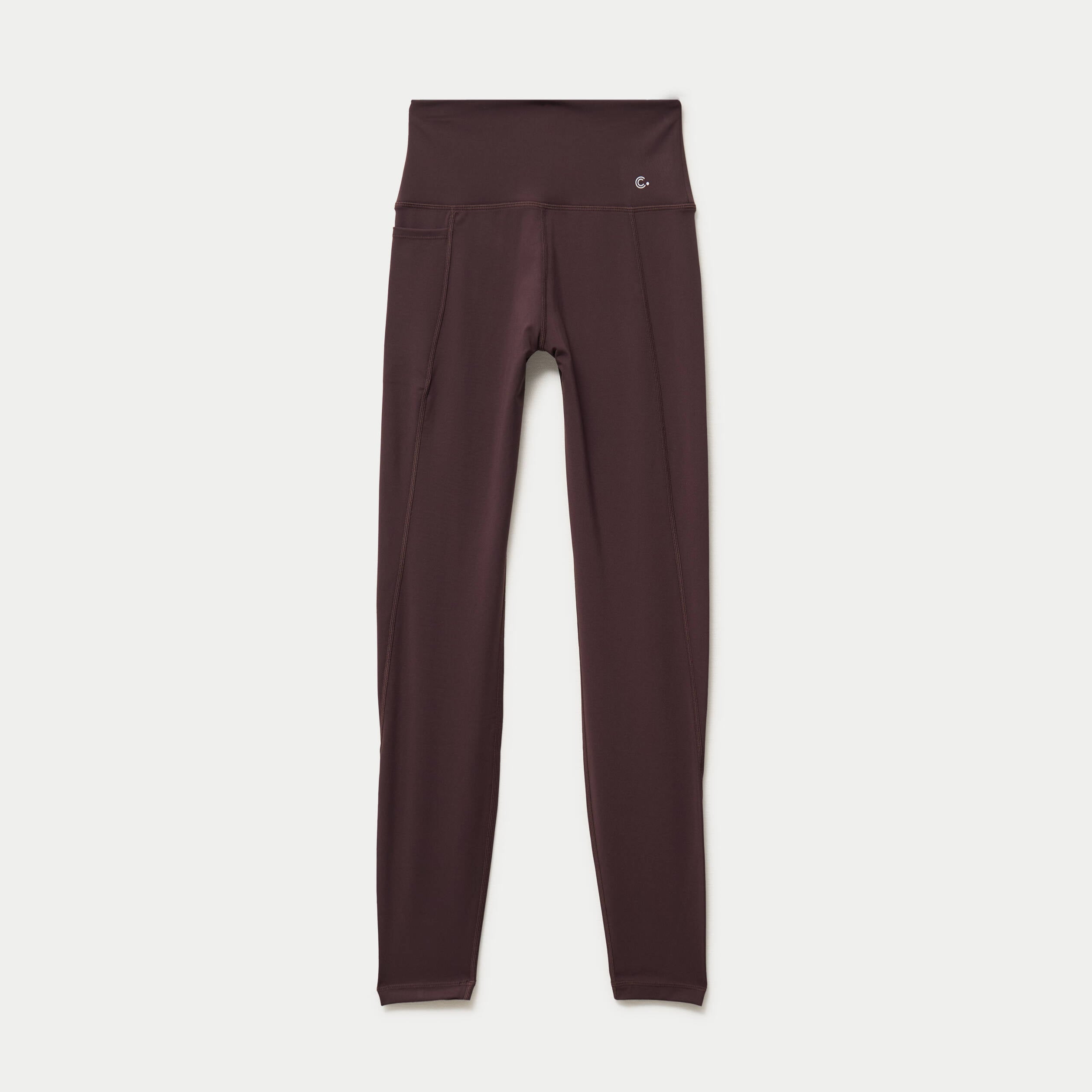 Legging taille haute marron fonc&eacute; femme