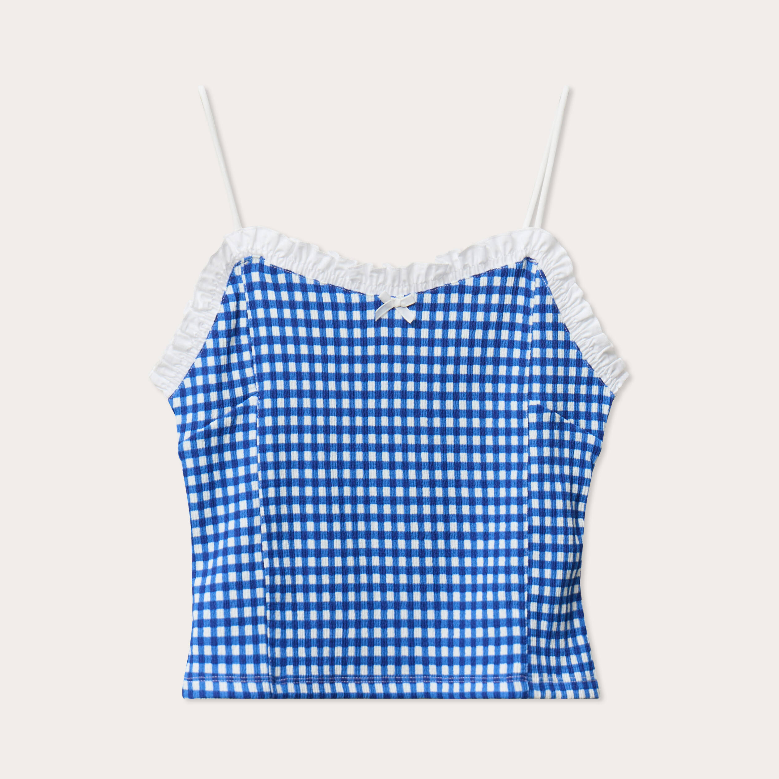 D&eacute;bardeur cropped bretelles bleu electrique femme