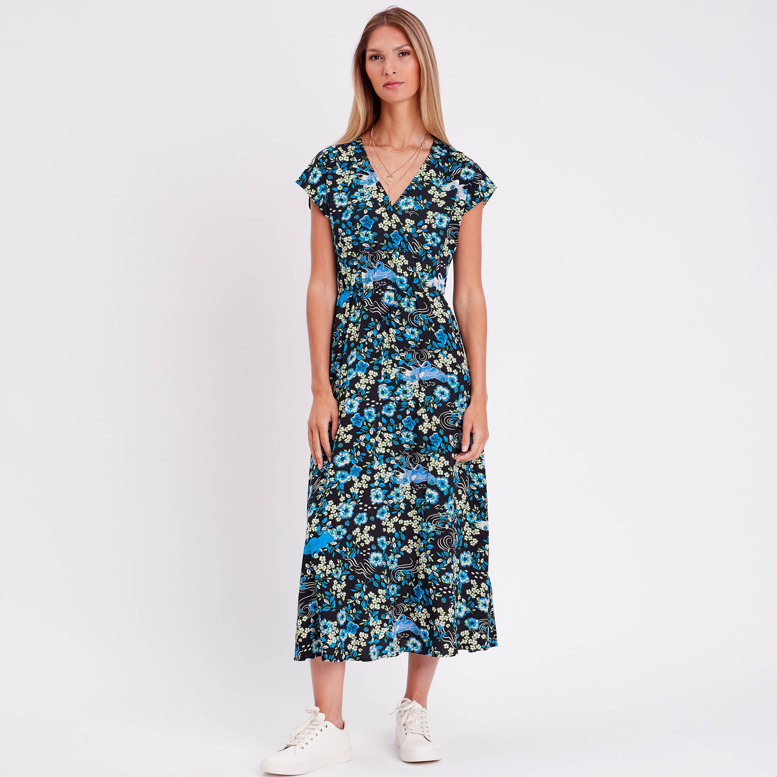 Robe longue &eacute;vas&eacute;e noir femme