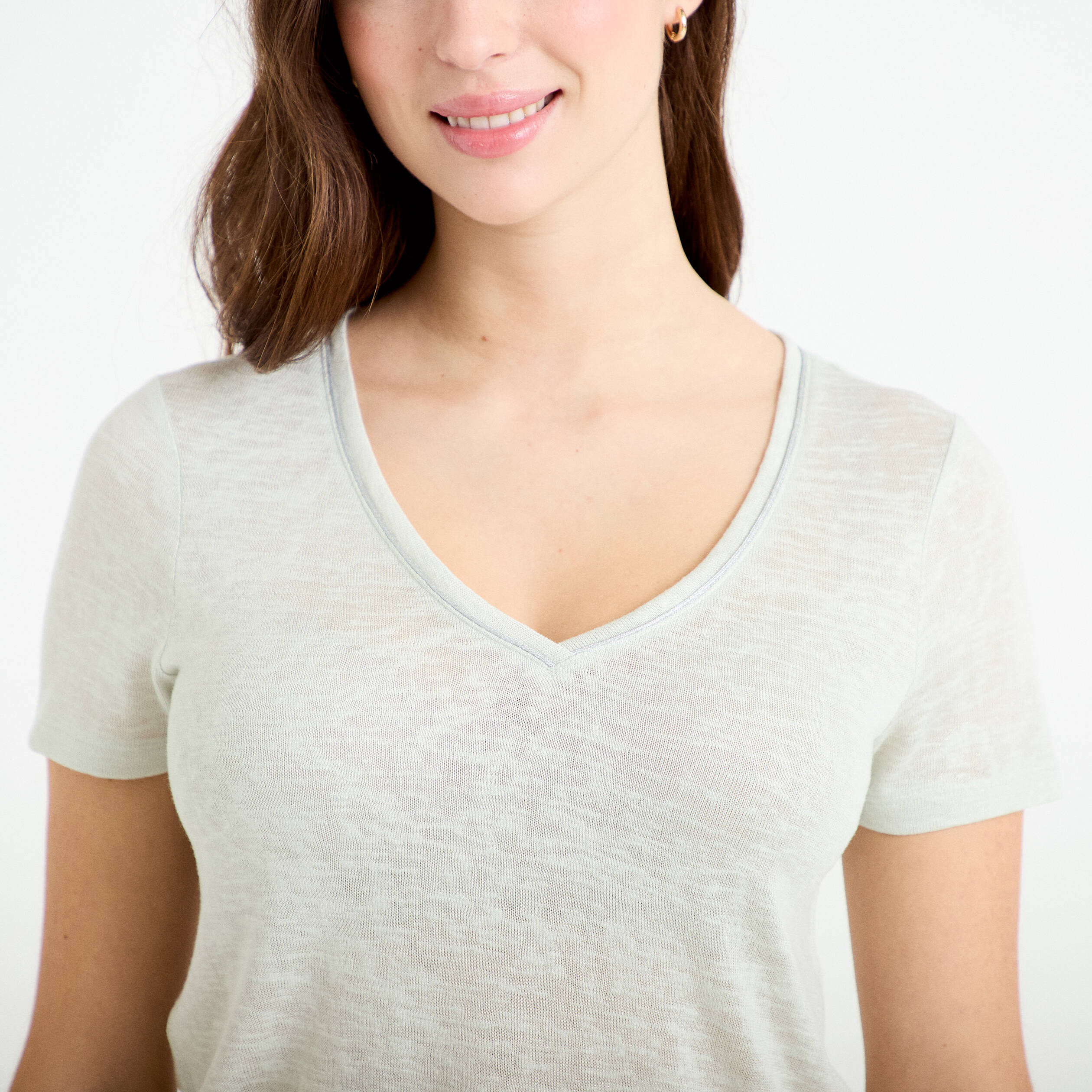 T-shirt manches courtes iris&eacute; gris argent femme