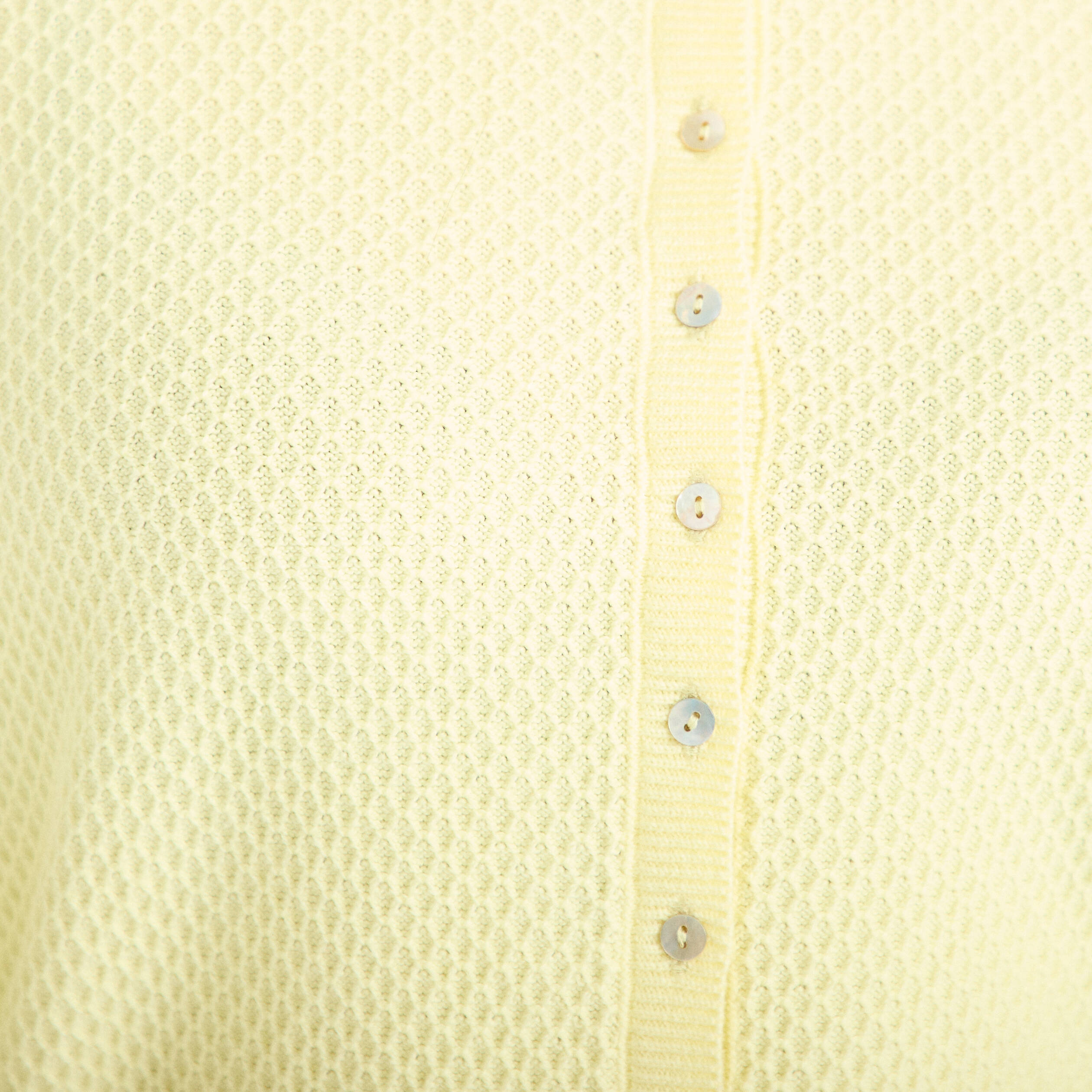 Gilet ajour&eacute; manches longues jaune clair femme