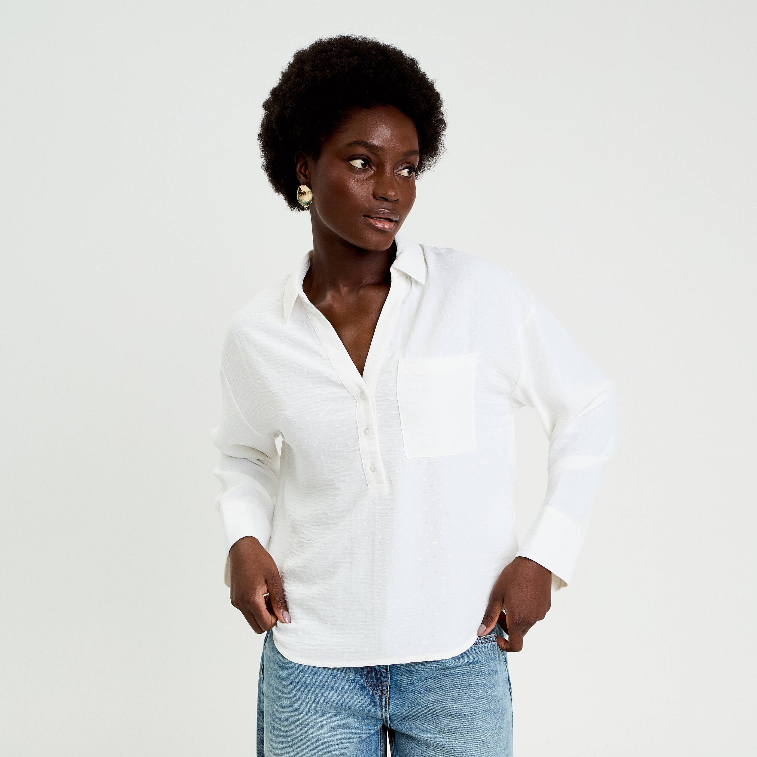 Vareuse manches longues ecru femme