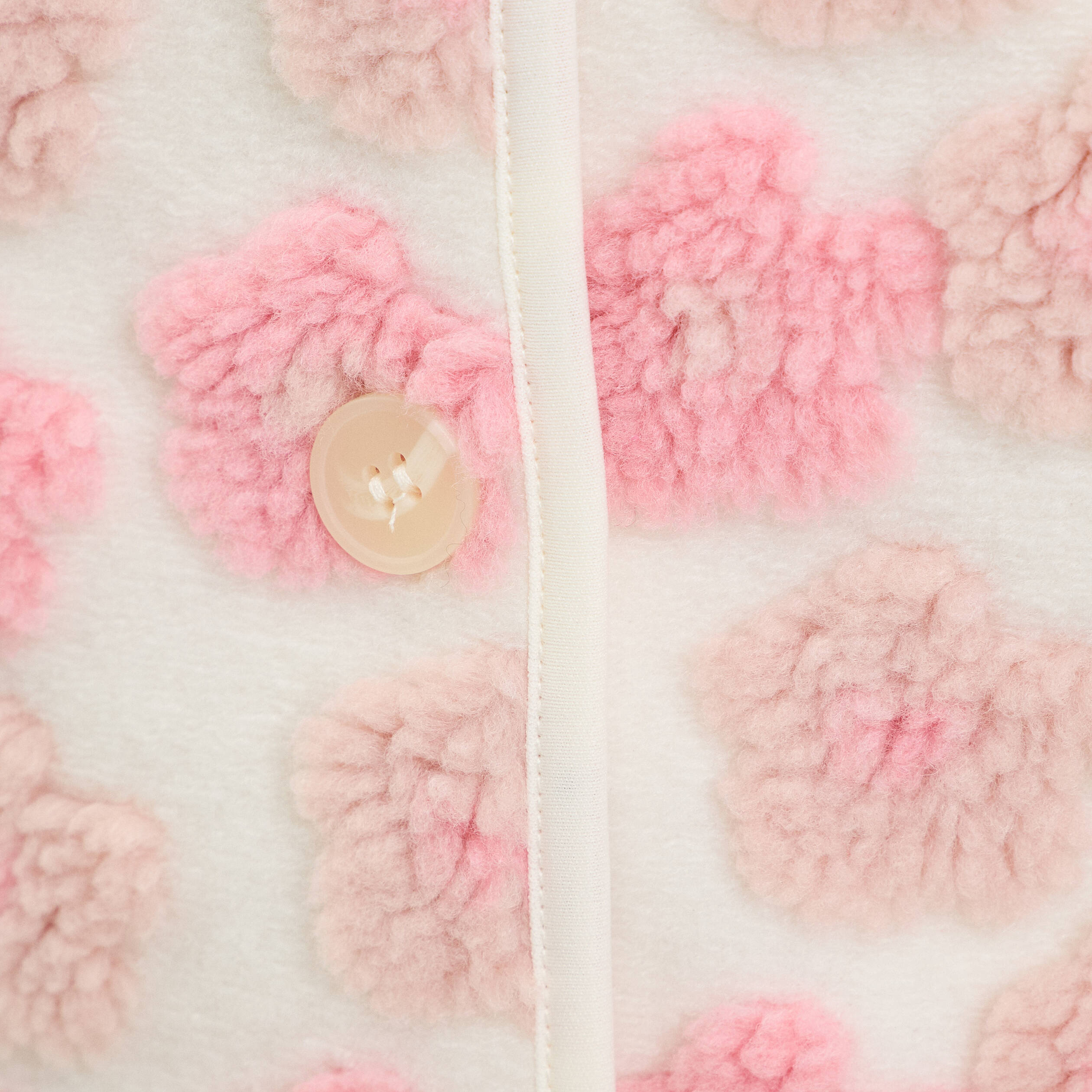 Gilet sans manches &agrave; motif effet polaire ecru femme