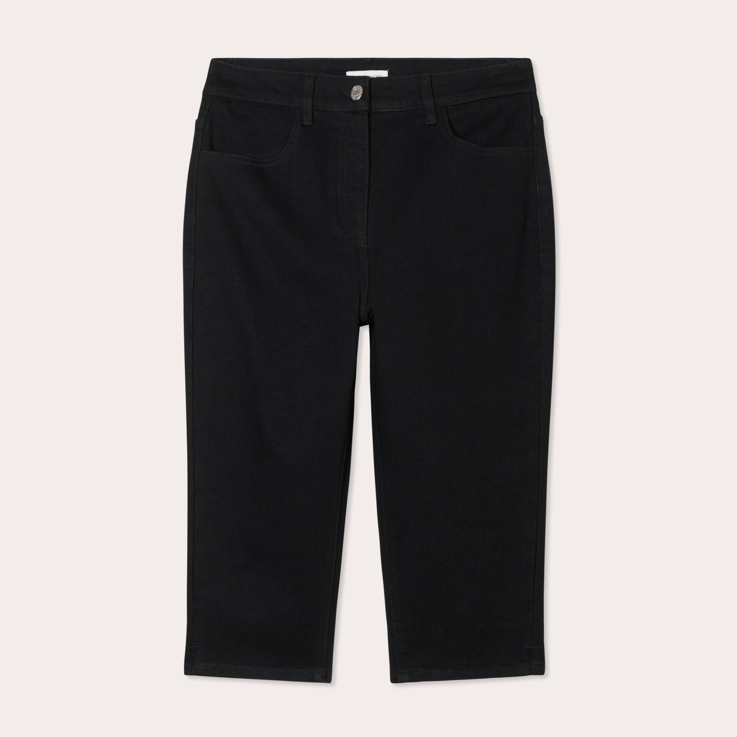 Pantacourt capri denim noir femme