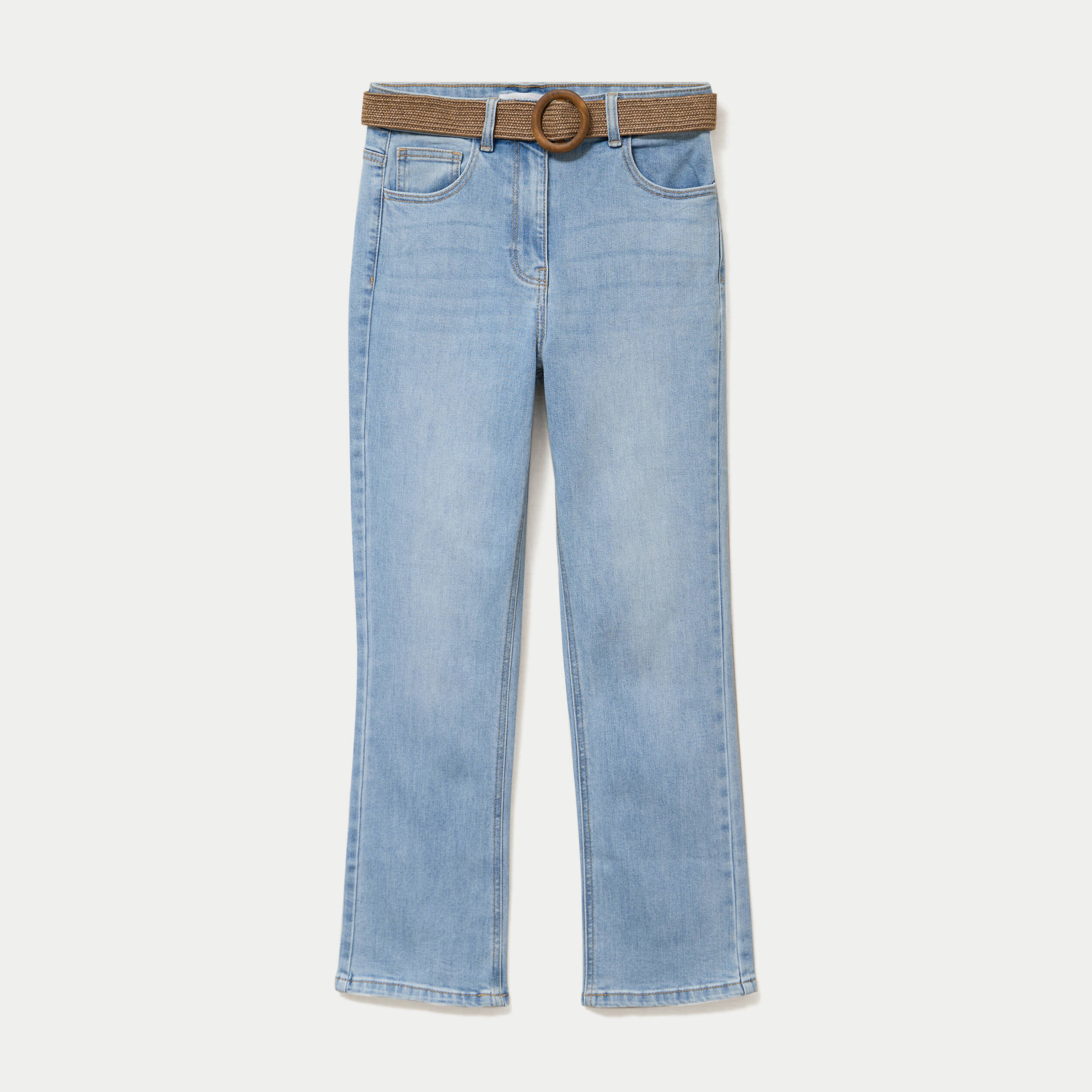 Jean bootcut cropped taille haute denim triple stone femme