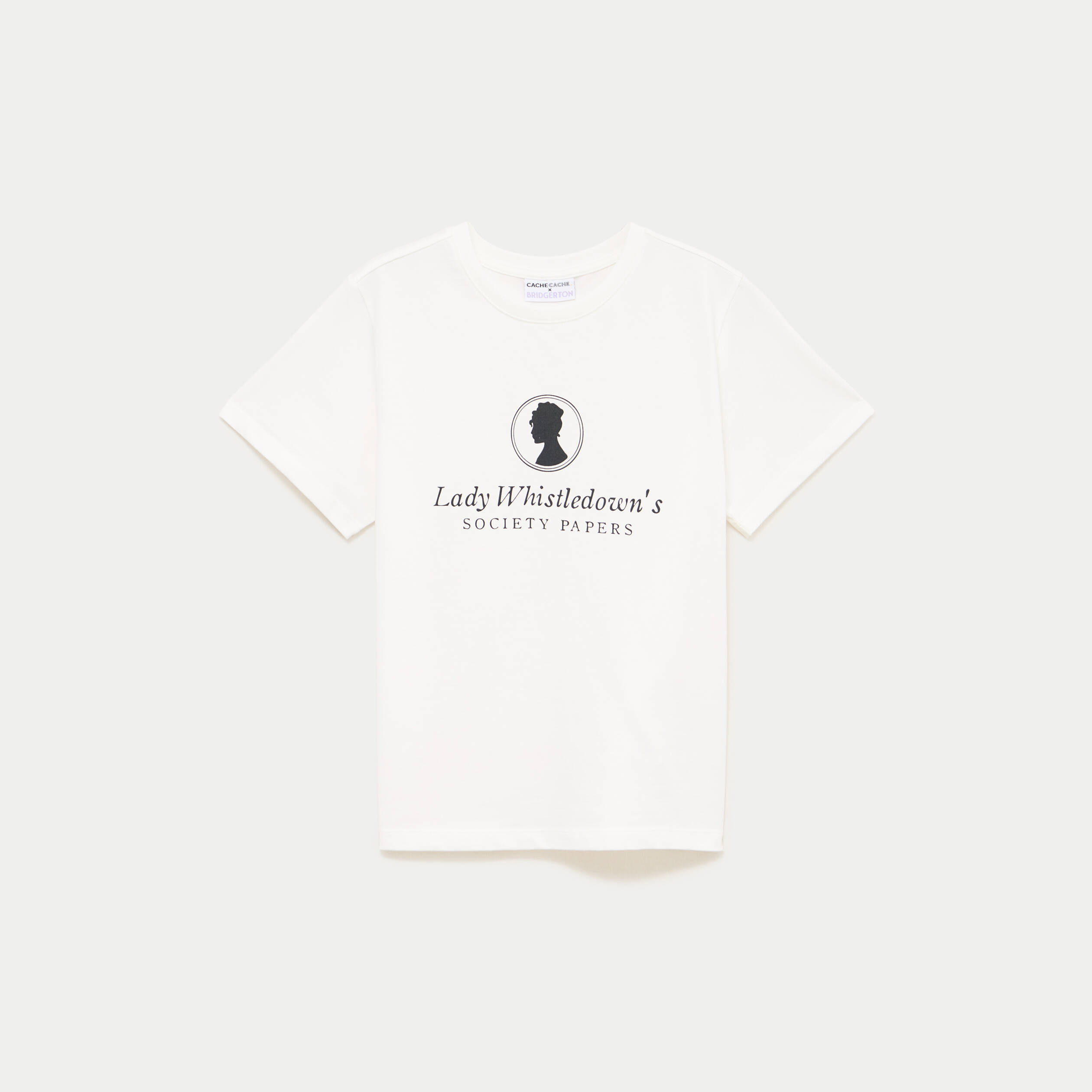 T-shirt col rond Bridgerton ecru femme