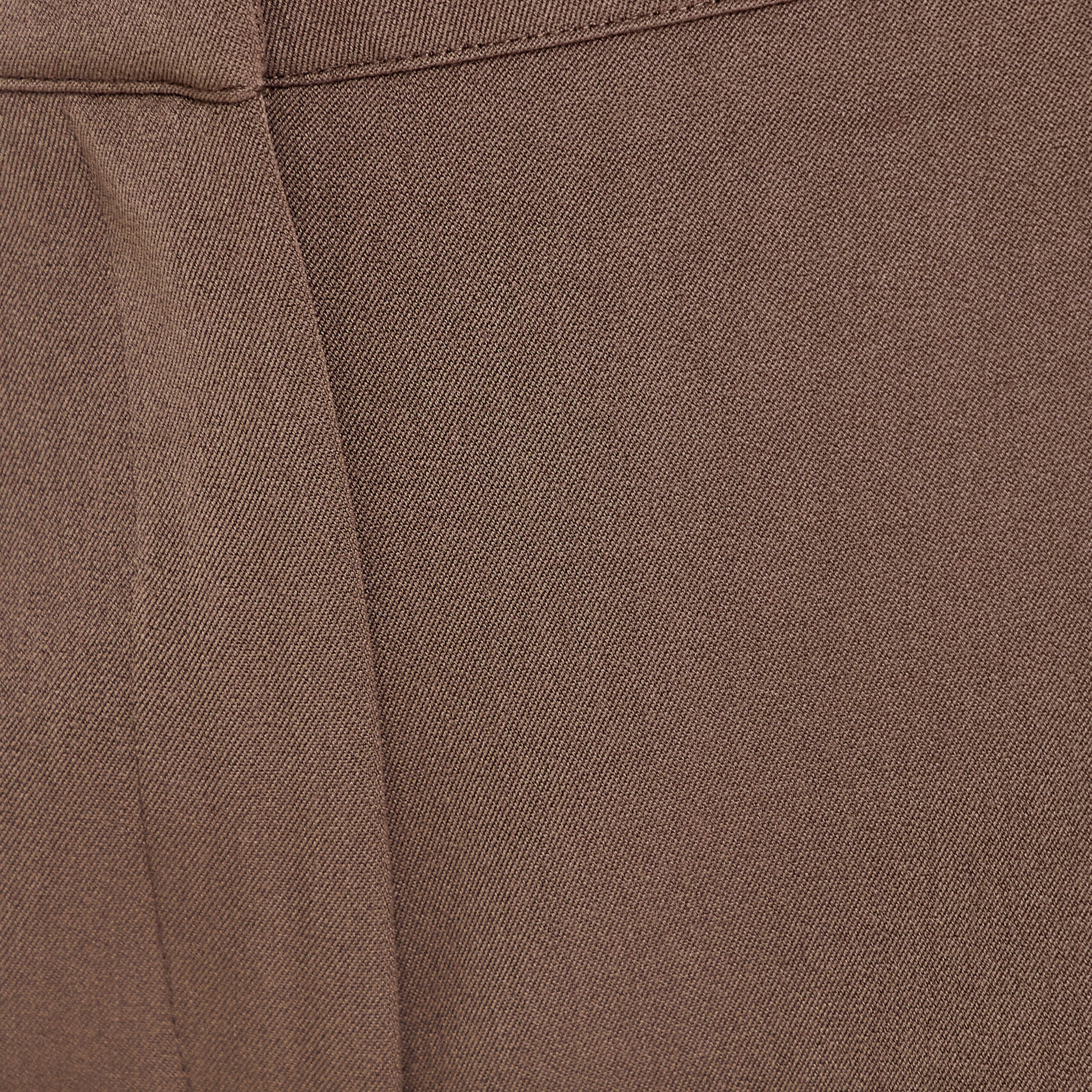 Pantalon bootcut taille haute taupe femme