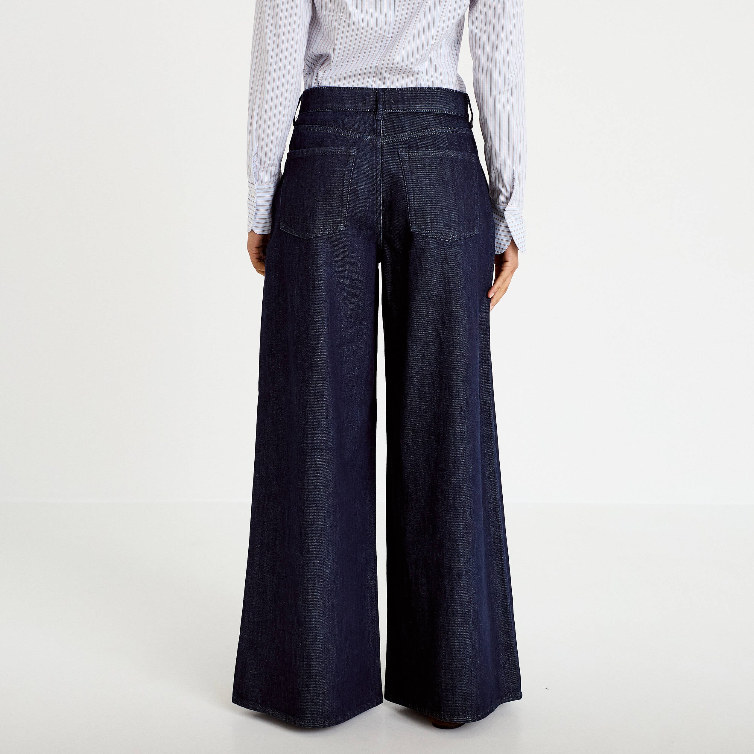 Jean wide leg taille haute denim brut femme