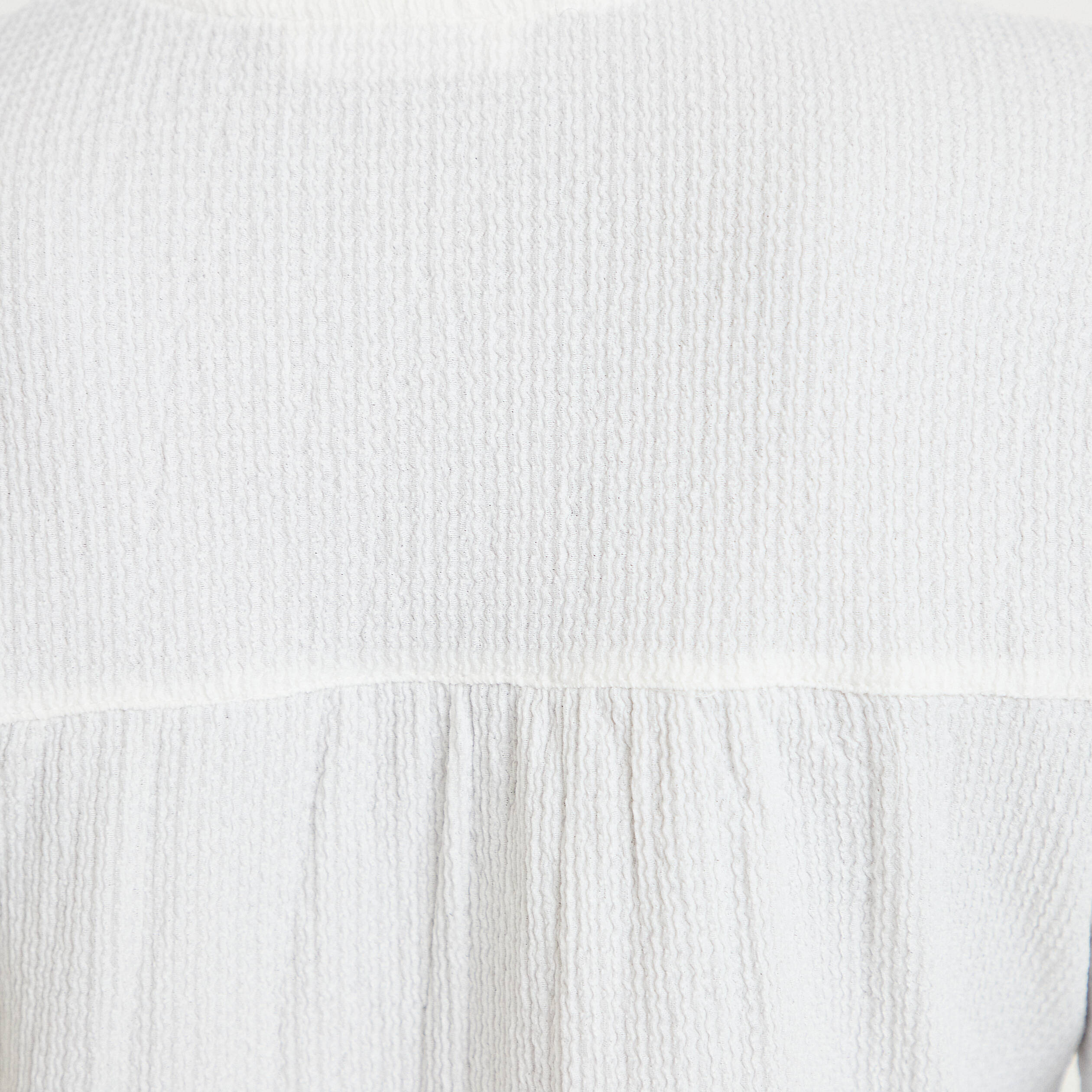 Blouse droite col montant dentelle ecru femme