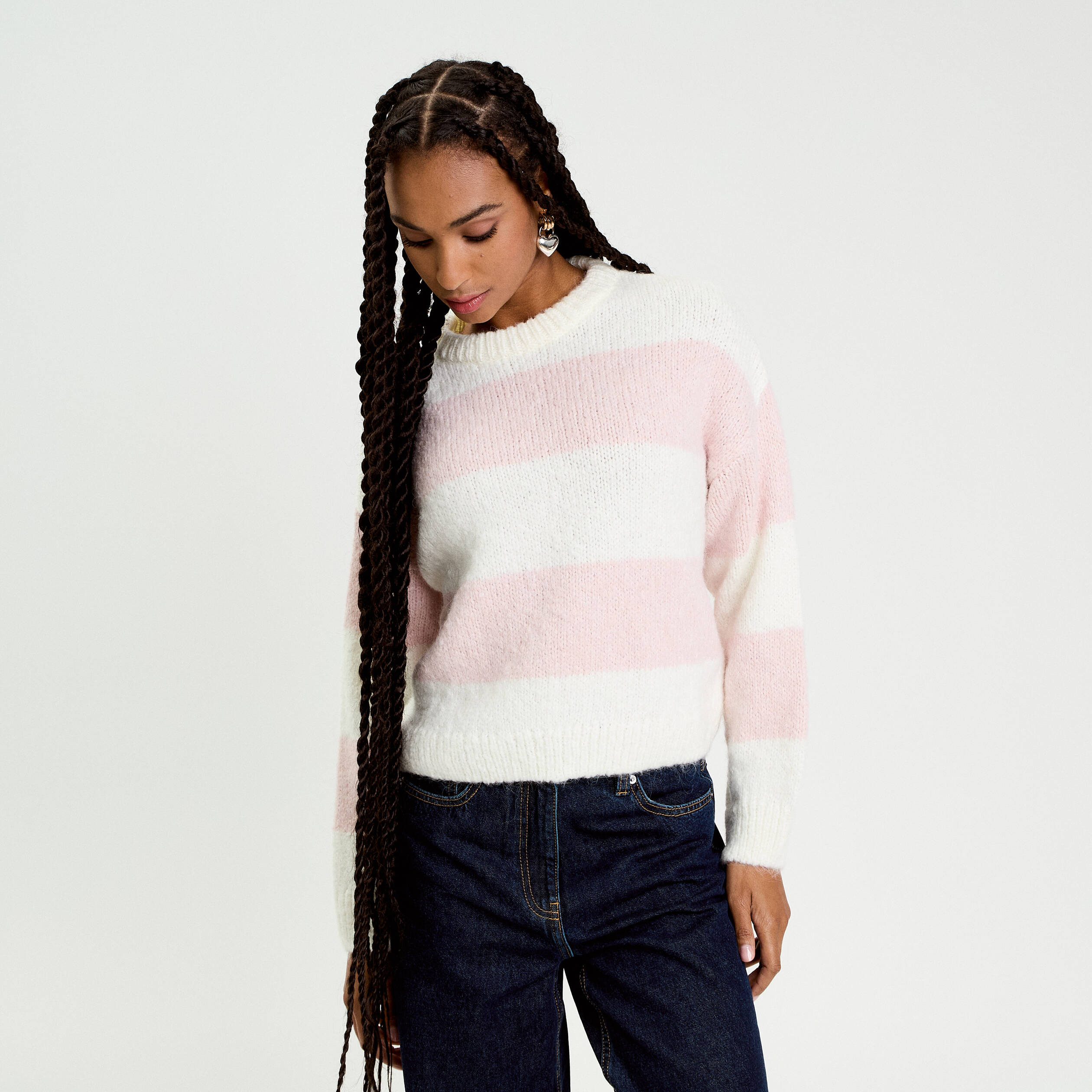 Pull manches longues ecru femme