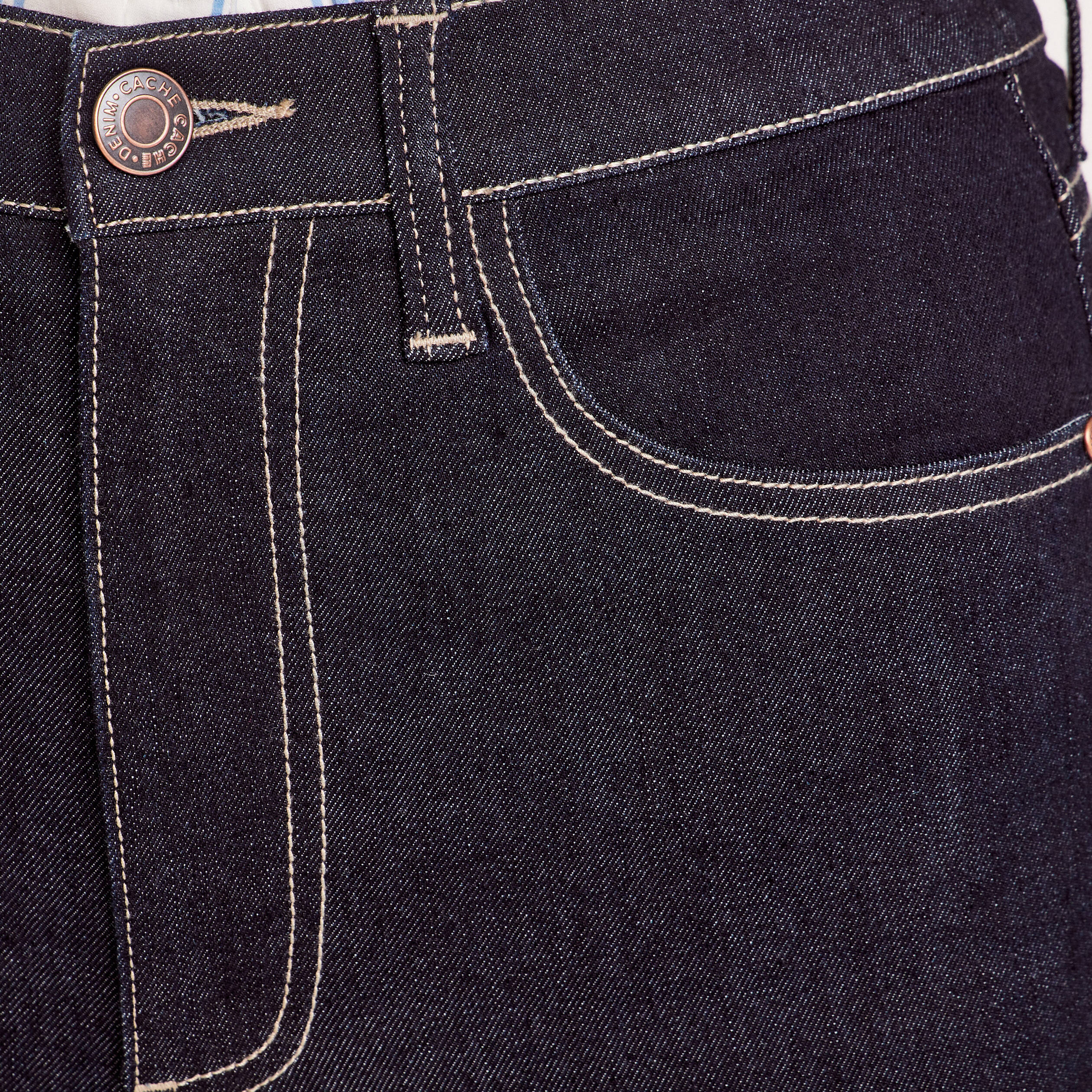 Jeans skinny taille &eacute;lastiqu&eacute;e denim brut femme