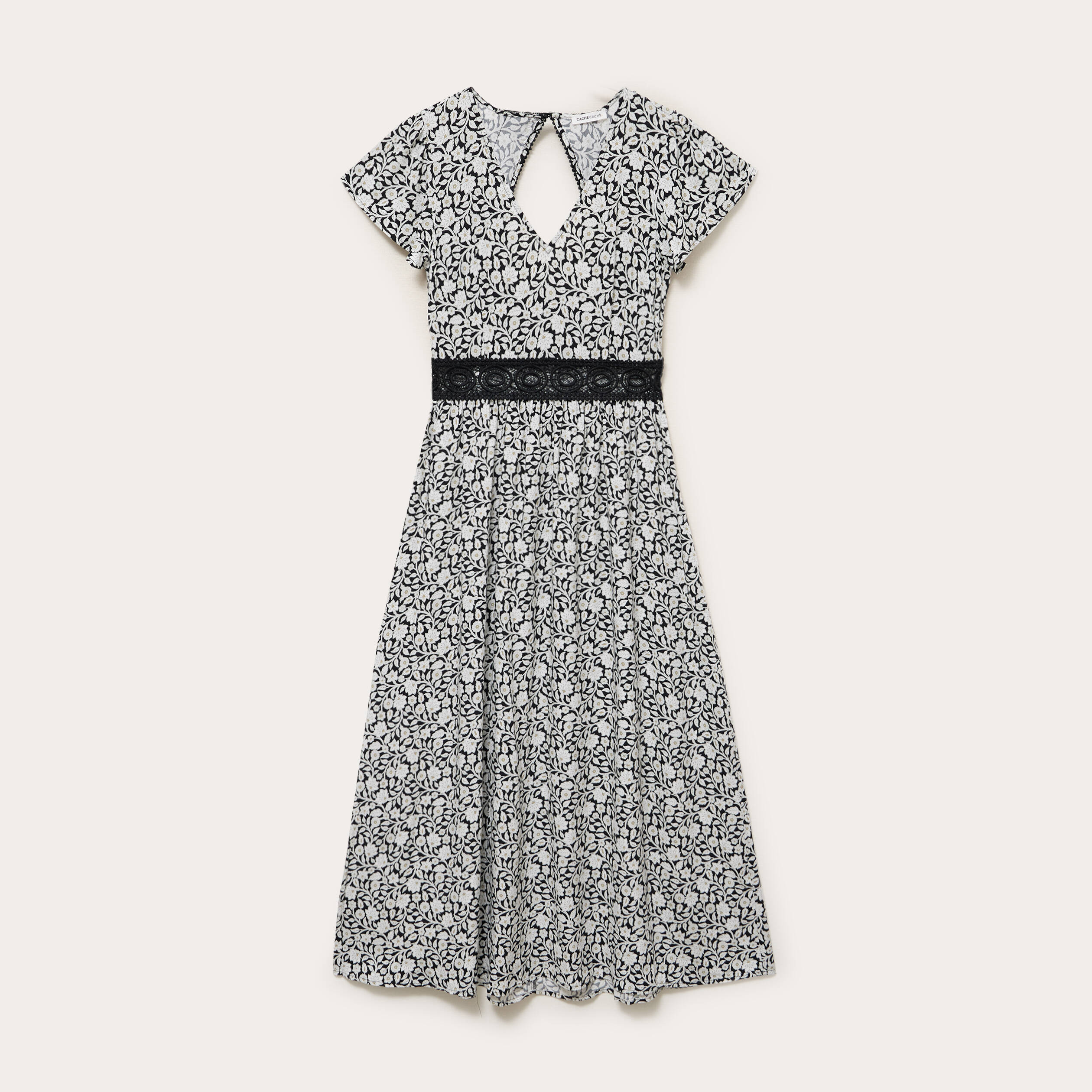 Robe longue &eacute;vas&eacute;e noir femme