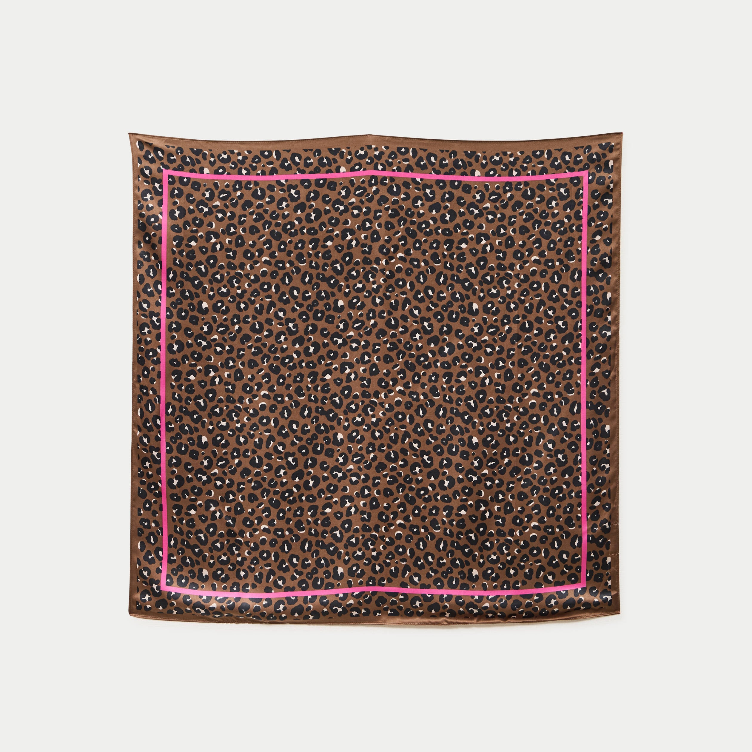 Foulard carr&eacute; satin taupe femme