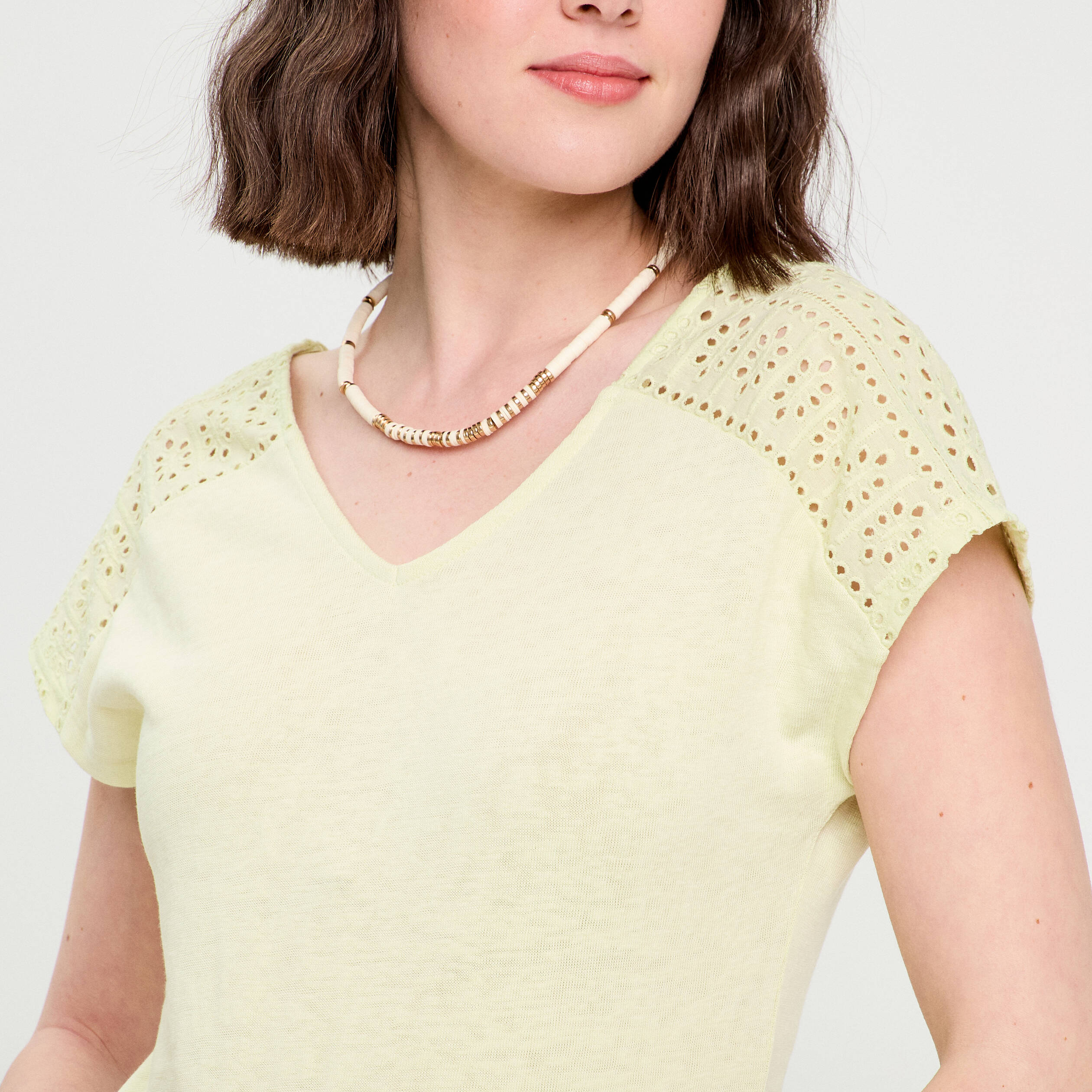 T-shirt manches courtes vert clair femme