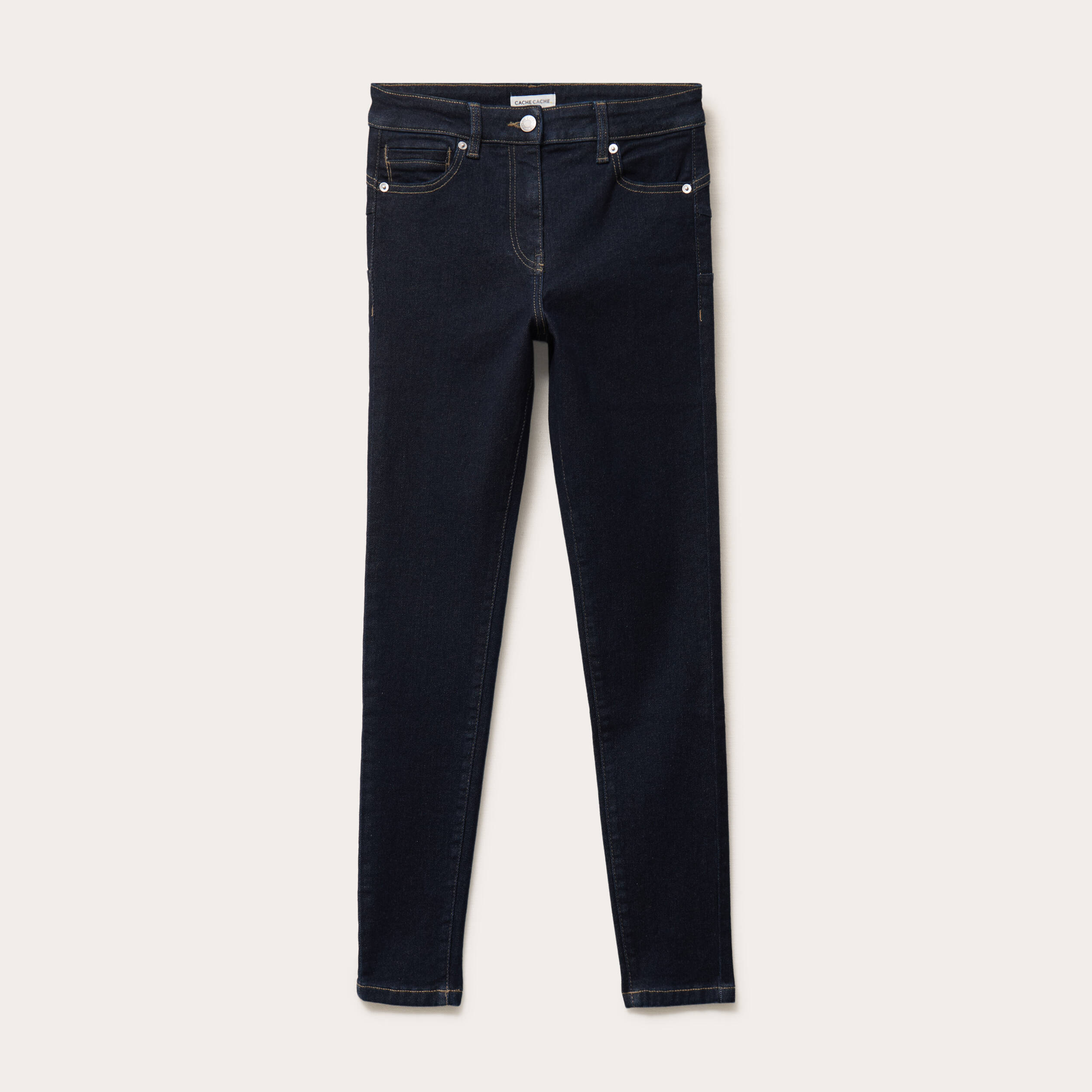 Jean skinny push-up taille standard denim brut femme