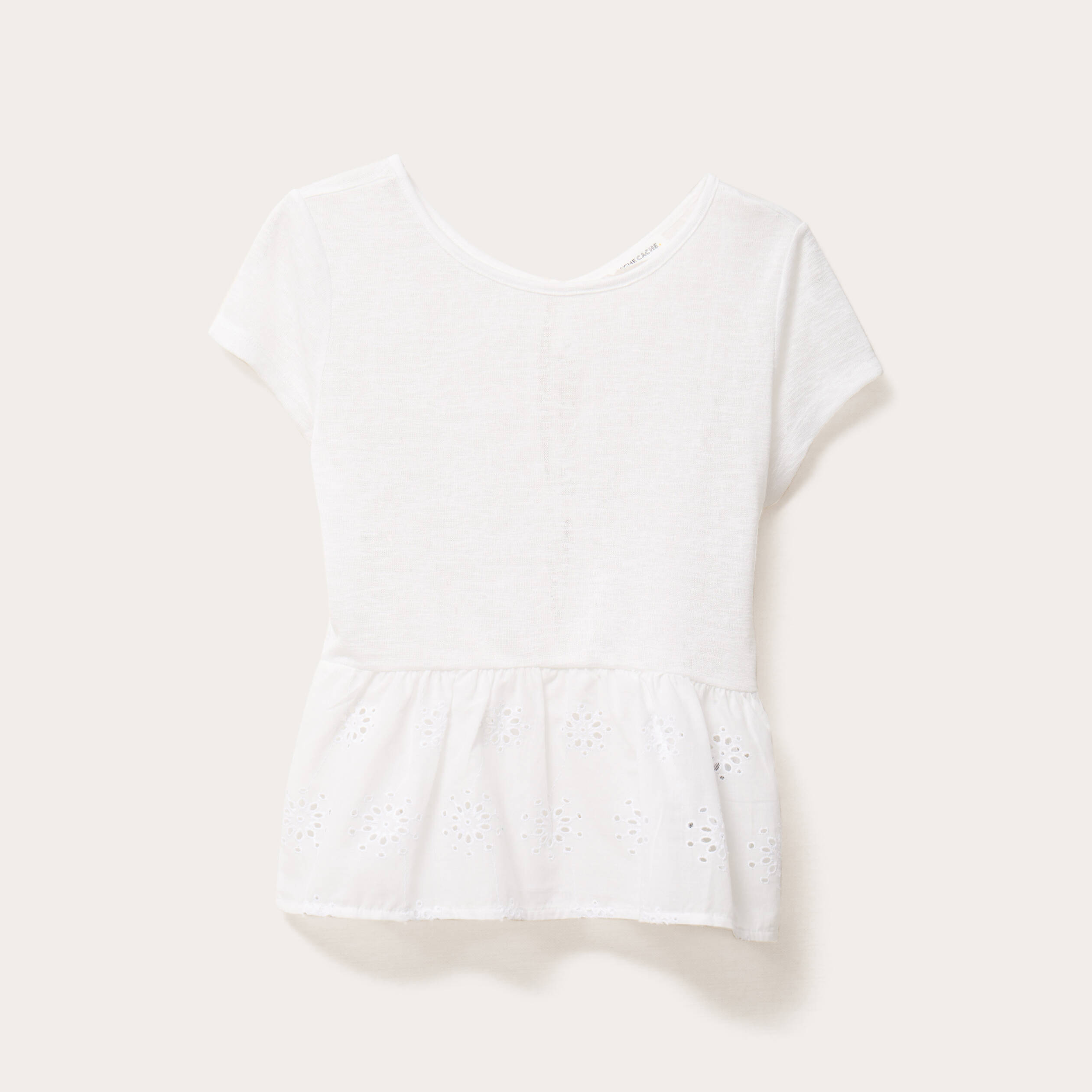 T-shirt manches courtes blanc femme