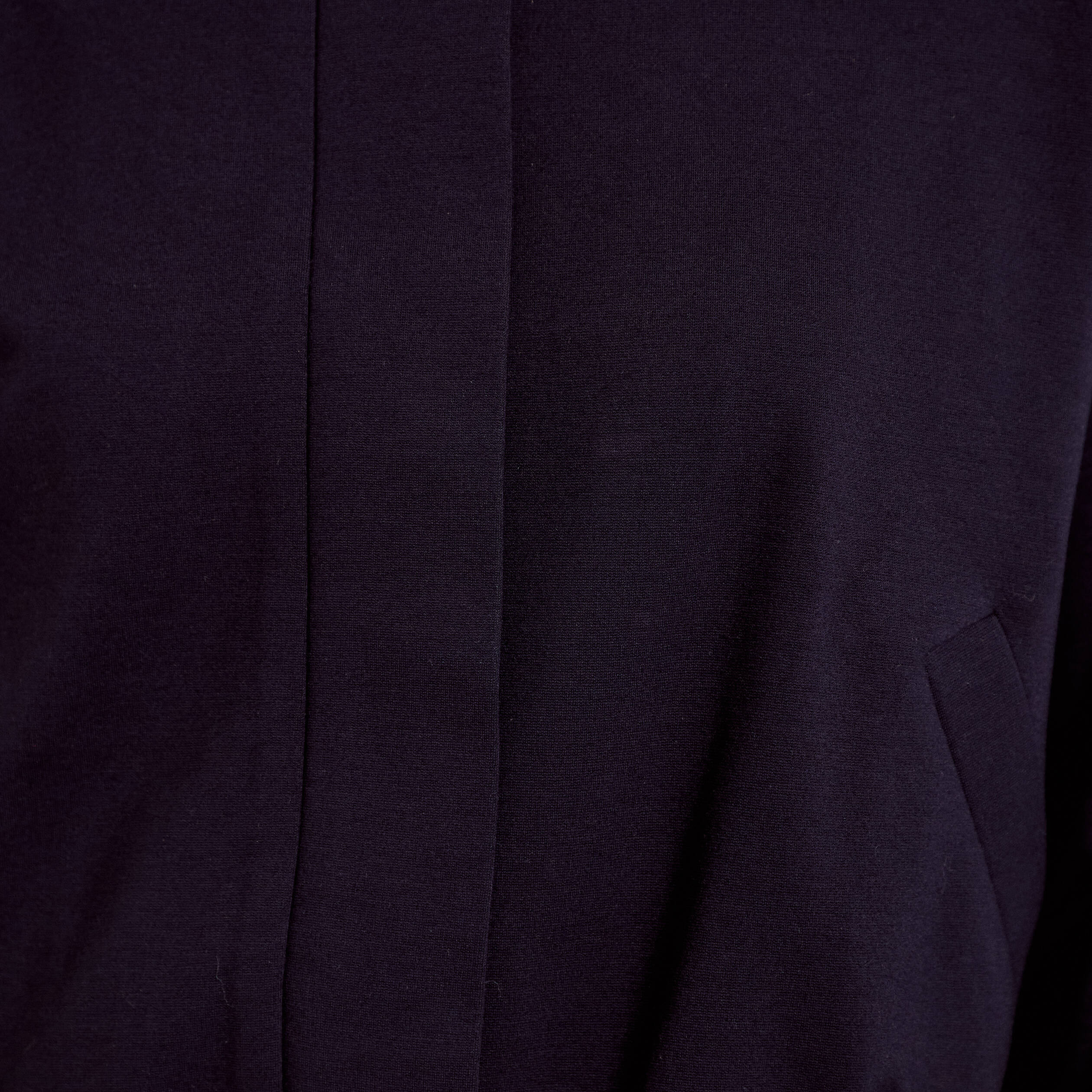 Veste cropped bas resserr&eacute; bleu marine femme